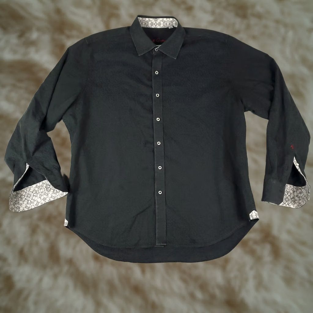 Robert Graham Robert Graham Shirt Mens 2XL Black Casual Button Up Long Sleeve *FADED* Size US XXL / EU 58 / 5 - 1 Thumbnail