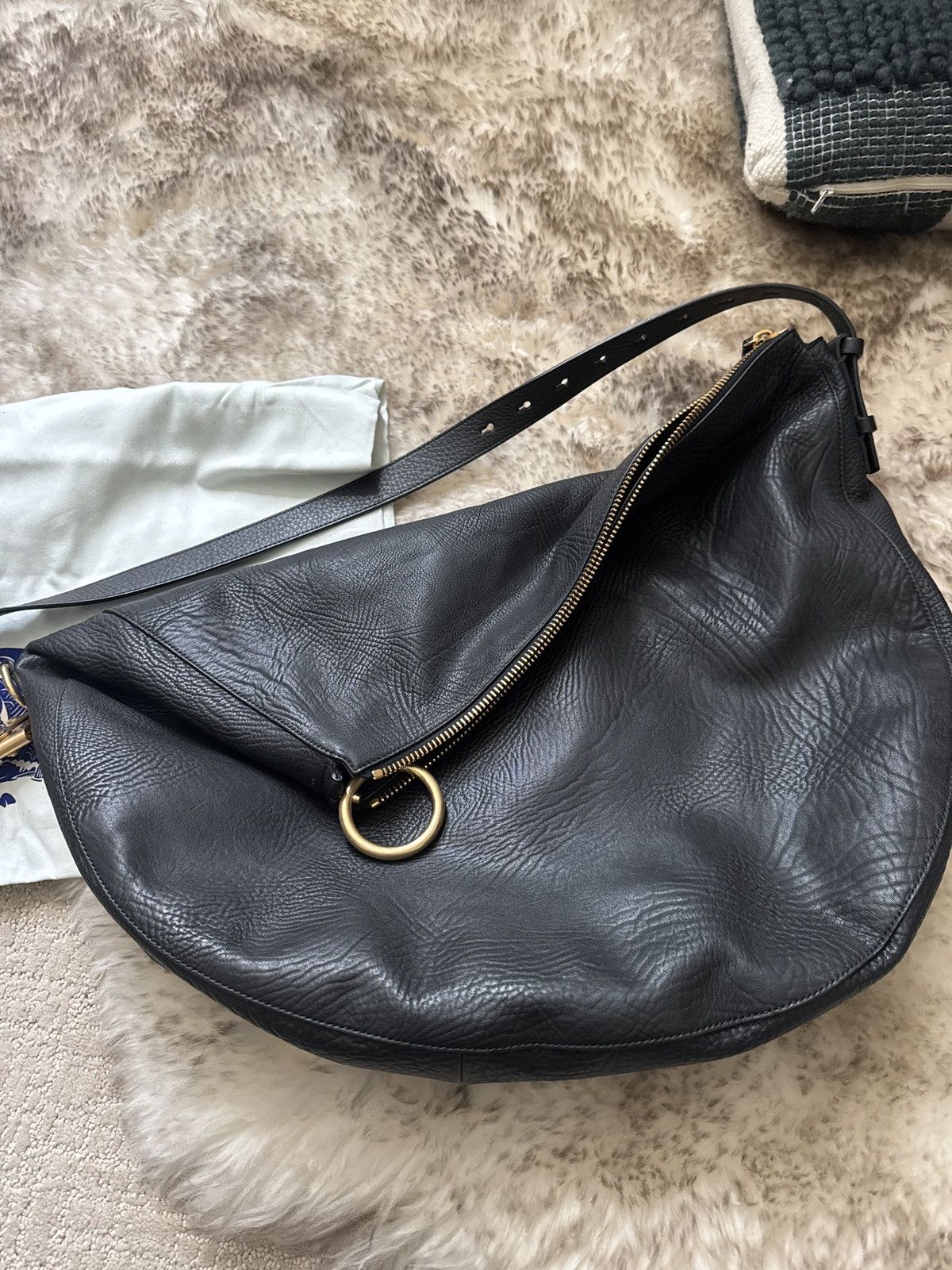 Burberry Like a New! Black Leather Large Tote Bag Size ONE SIZE - 1 Thumbnail