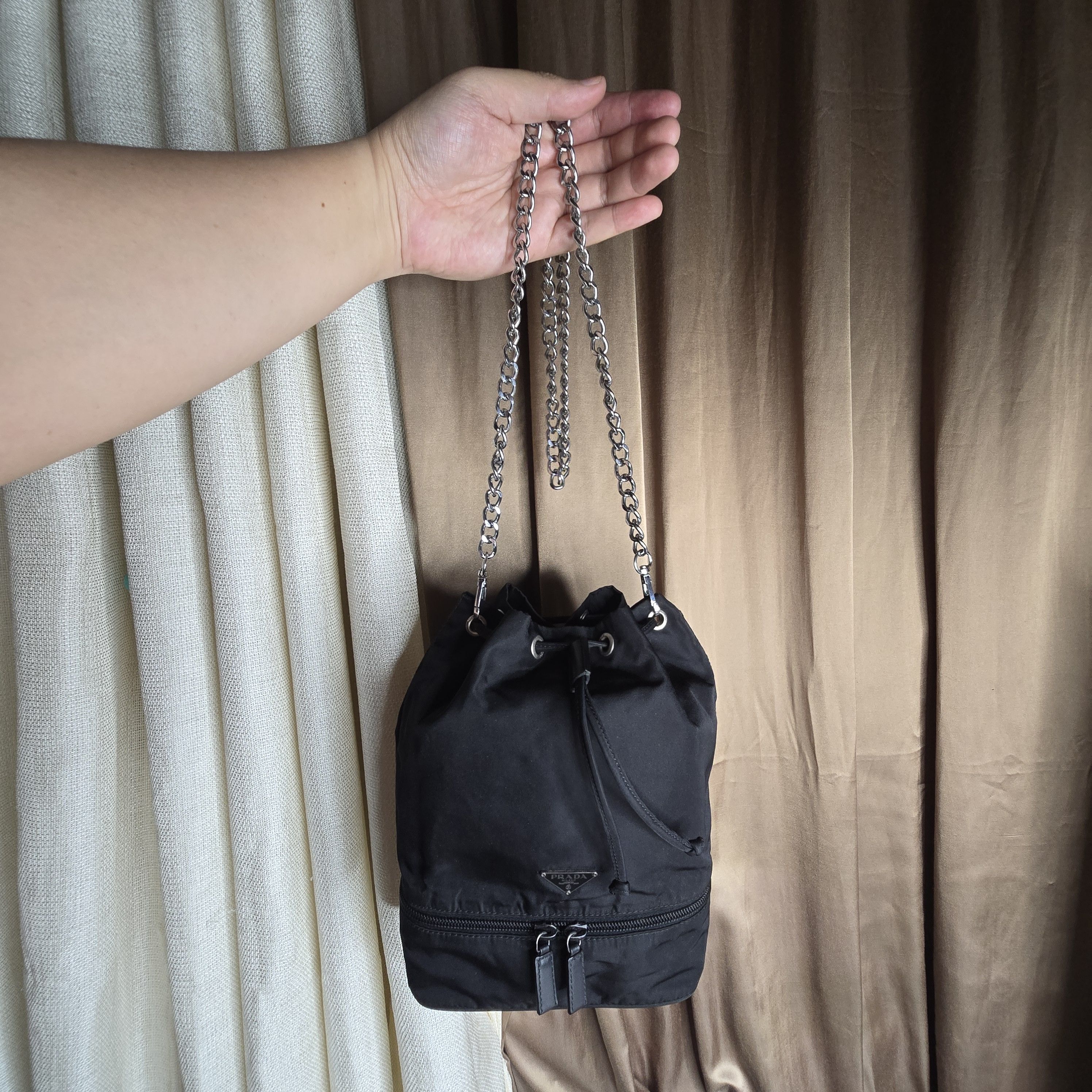 Prada Prada - Vela Nero Bucket Bag - Small Size ONE SIZE - 10 Thumbnail