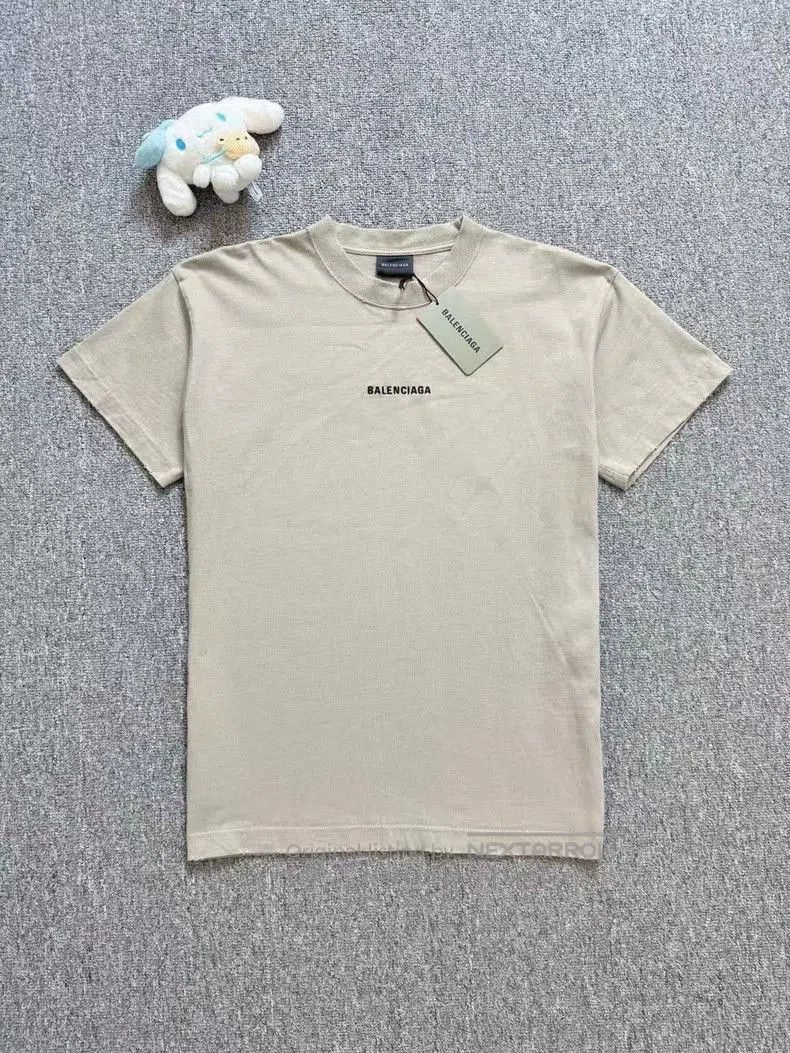 Balenciaga Balenciaga Beige Logo Embroidery Short Sleeve XS. Size US XS / EU 42 / 0 - 1 Thumbnail