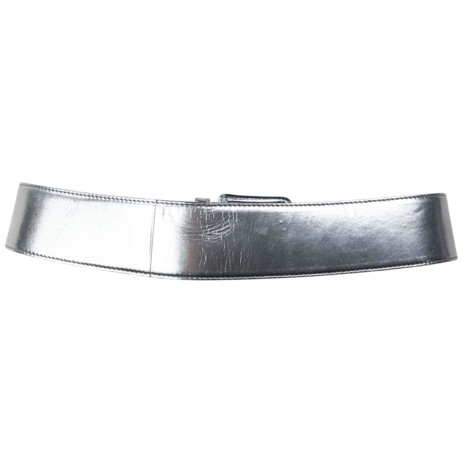 Miu Miu Vintage 2000s Miu Miu Metallic Leather Belt Size W26 Size ONE SIZE - 3 Thumbnail