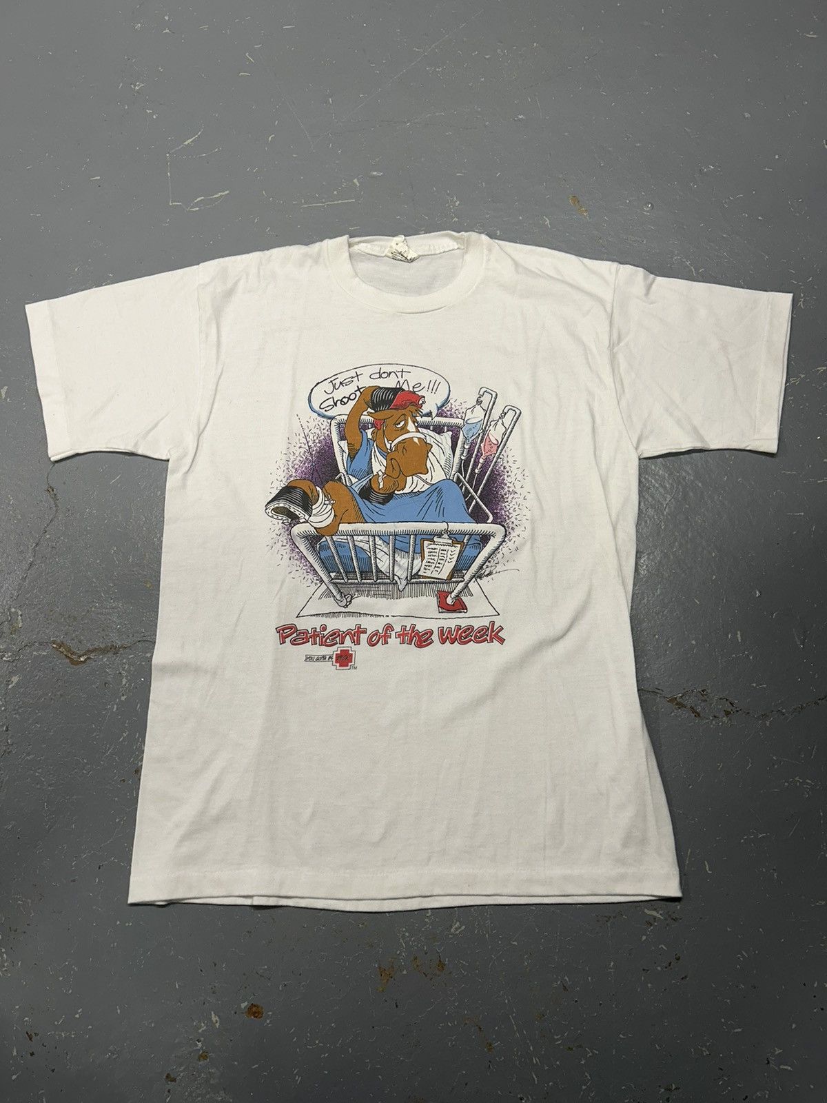 Vintage Crazy Vintage 90s Essential White Novelty Humor Tee Shirt Size US S / EU 44-46 / 1 - 1 Thumbnail