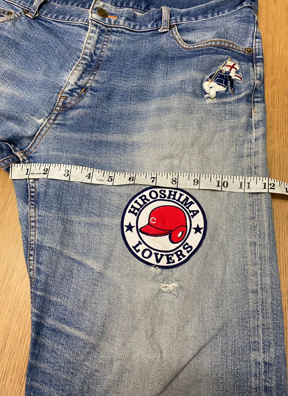 Japanese Brand Vintage Lupo Di Mare Sina Cova Patch Work Distress Denim Size US 36 / EU 52 - 3 Thumbnail