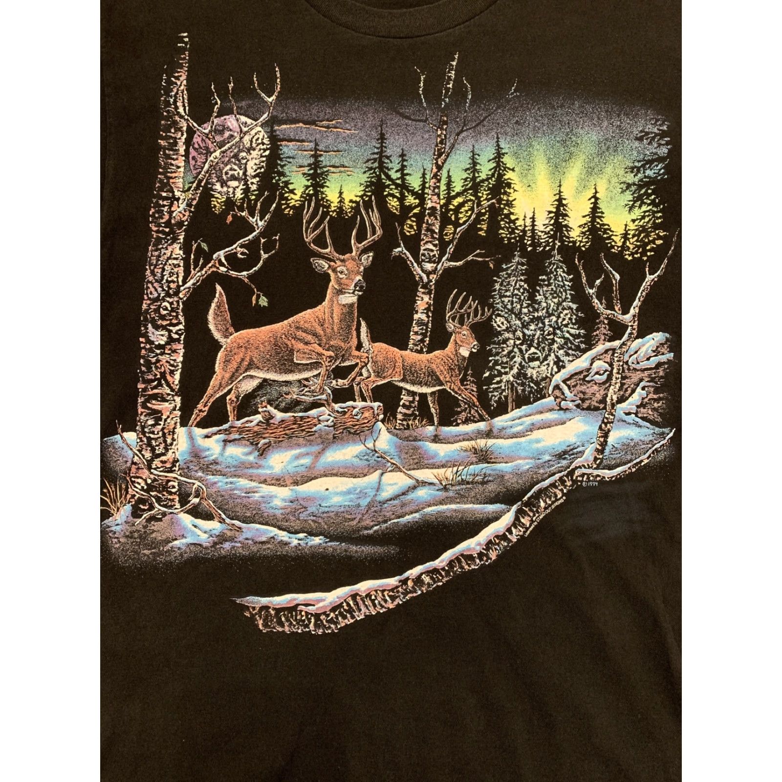Vintage VINTAGE Stand Out Designs Graphic Tee 1990s Adult Large White White Tail Deer Mens Size US L / EU 52-54 / 3 - 2 Thumbnail