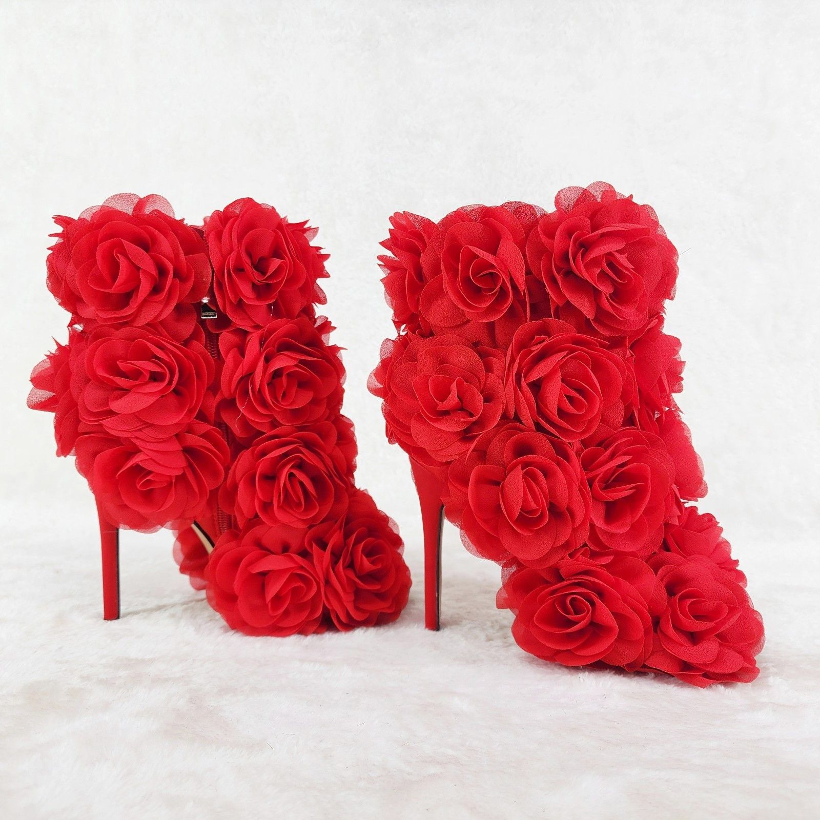 Other Beauty 3D Flowers Floral 4" High Heel Xoanna Elegant Ankle B Size US 8 / IT 38 - 2 Thumbnail