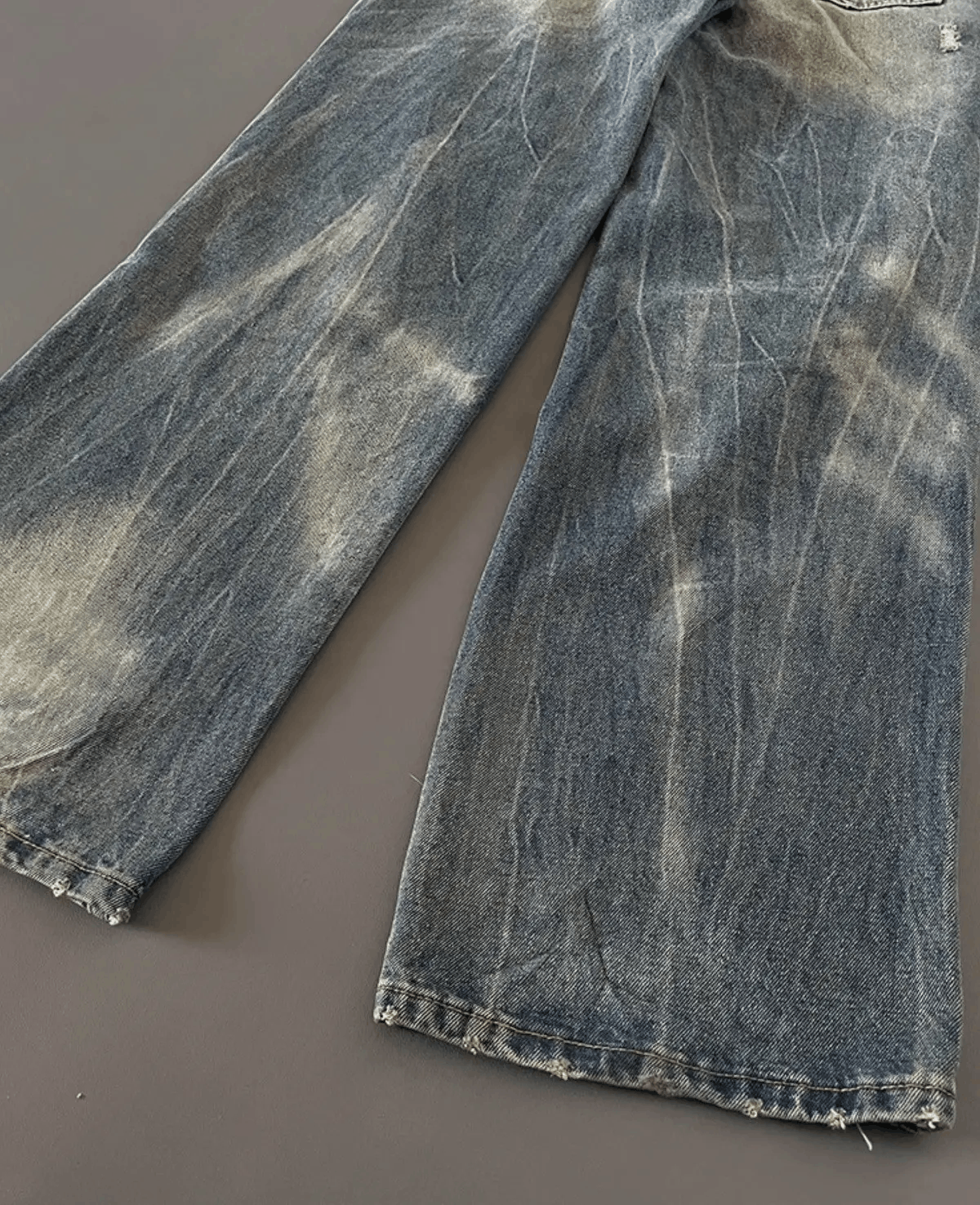 Jean Faded wash textured design baggy jeans Size US 32 / EU 48 - 4 Thumbnail