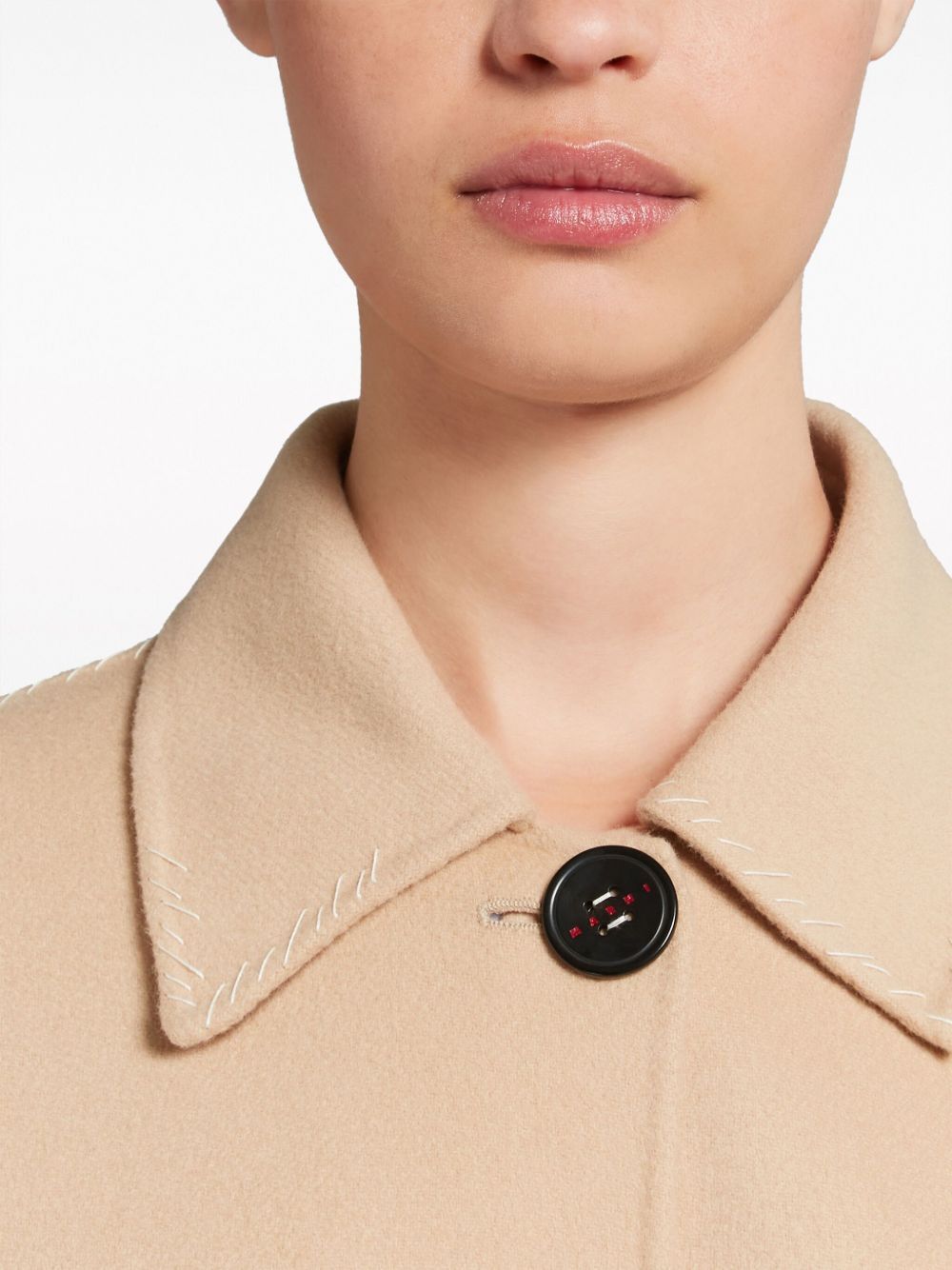 Marni o1w1db10125 Belted Virgin Wool Blend Coat in Camel Brown Size M / US 6-8 / IT 42-44 - 6 Thumbnail