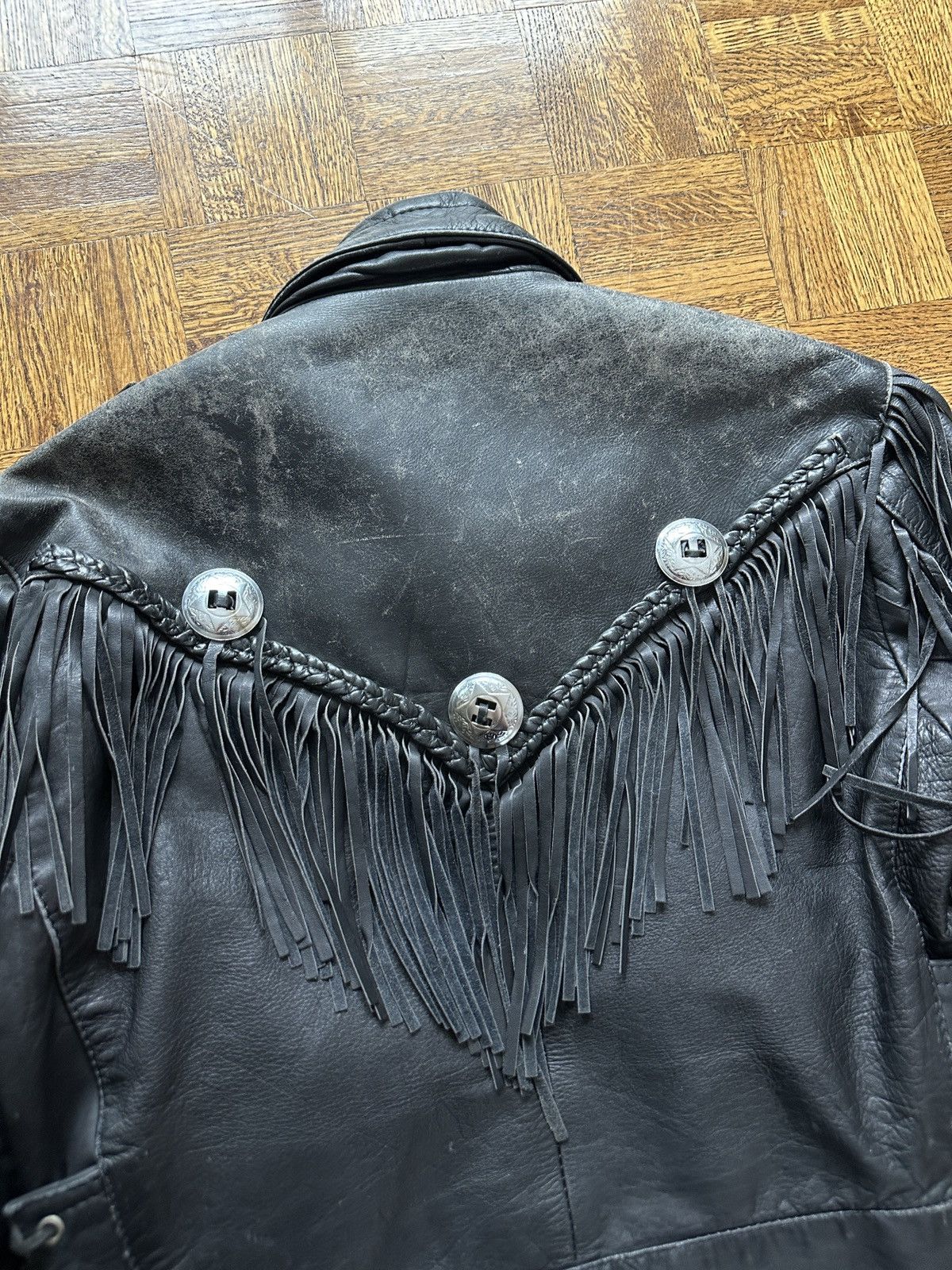 Route 66 Vintage 90s Tassel Fringe Leather Motorcycle Jacket Size US M / EU 48-50 / 2 - 7 Thumbnail