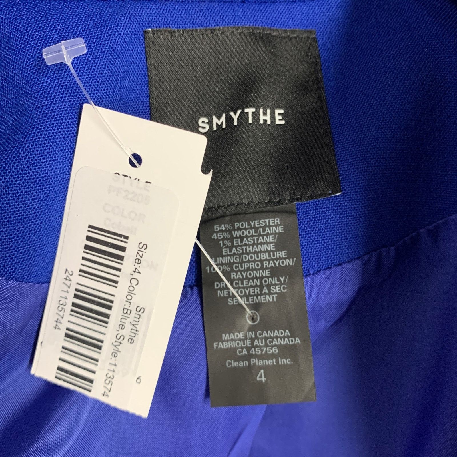 SMYTHE SMYTHE Size 4 Cobalt Blue Polyester Bows Single Snap Coat Size S / US 4 / IT 40 - 5 Thumbnail