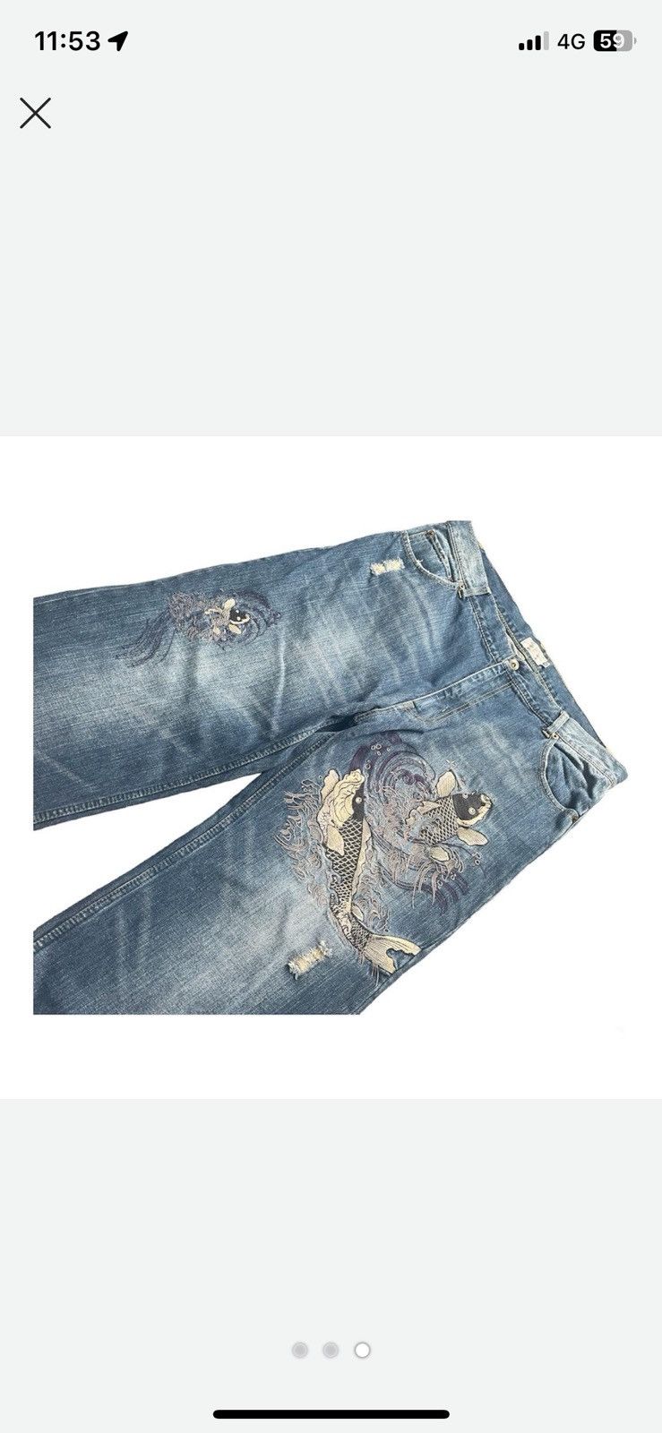 Japanese Brand Karakuri Jeans - Excellent Embroidery Size US 36 / EU 52 - 1 Thumbnail