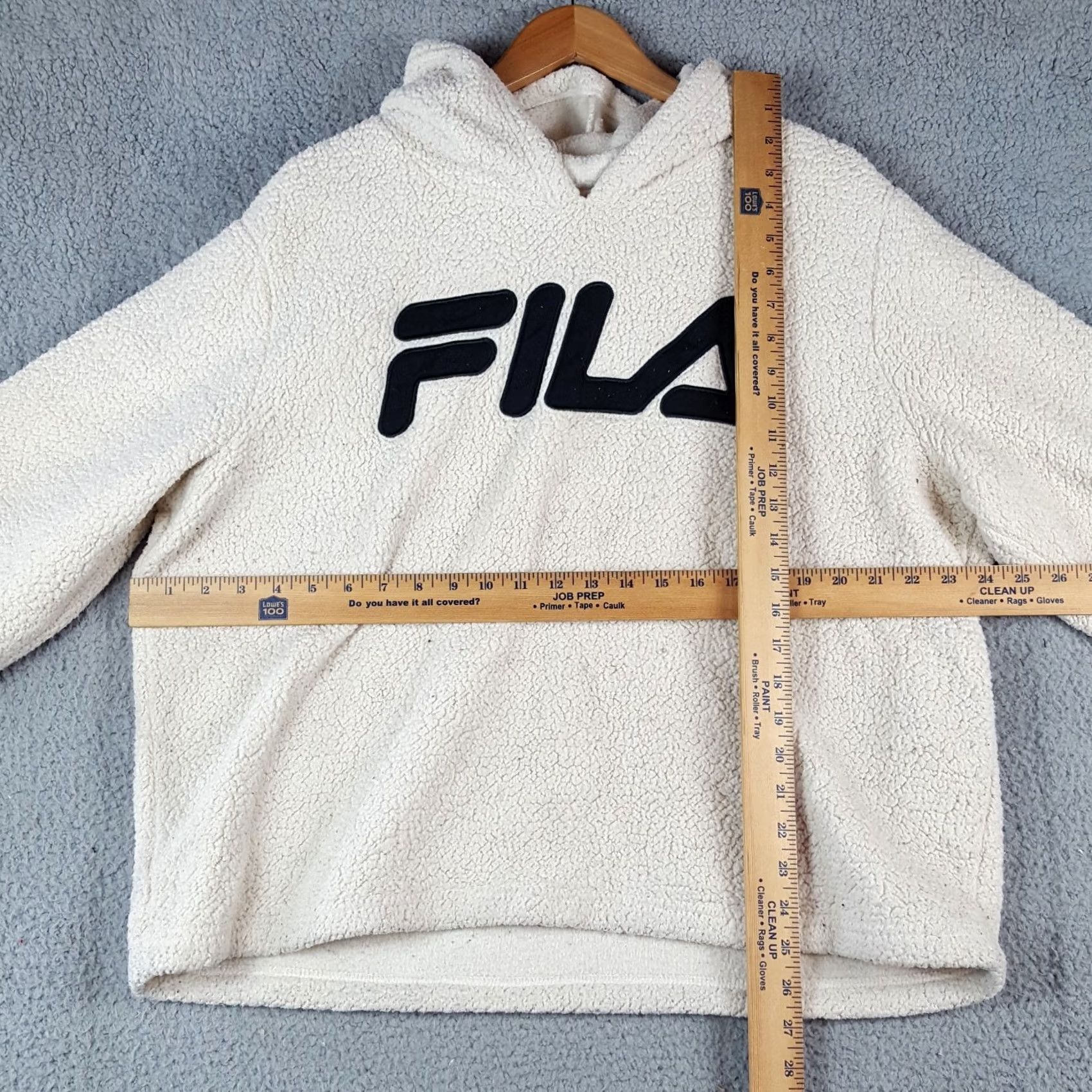 Fila FILA Hoodie Oatmeal Fleece Pile Size 2X Pullover Sweatshirt Hooded Mens 2X Beige 90s Retro Graphic Print Size US XXL / EU 58 / 5 - 7 Thumbnail