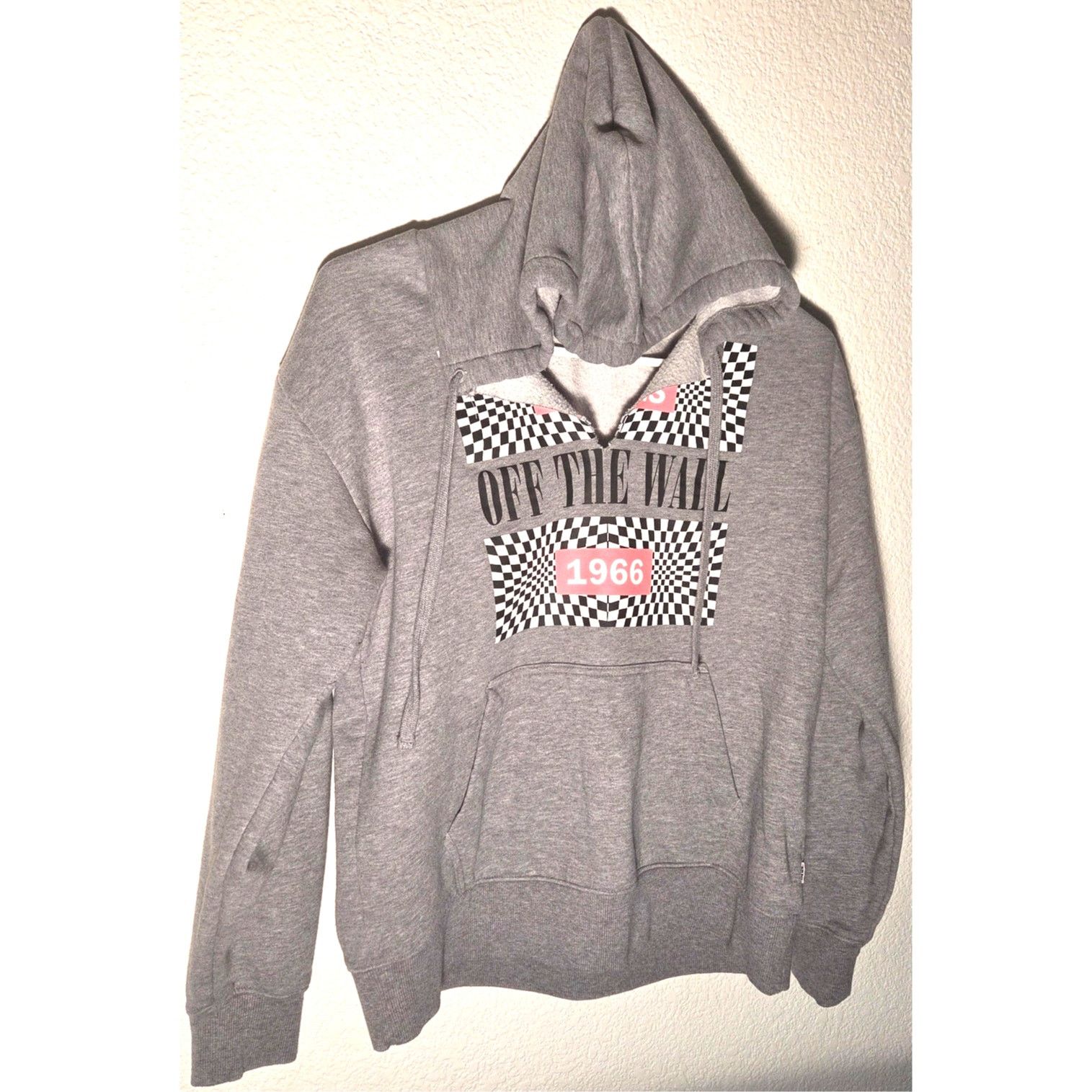 Vans Vans Off The Wall Grey V Neck Women's Hoodie - Small Size S / US 4 / IT 40 - 2 Thumbnail
