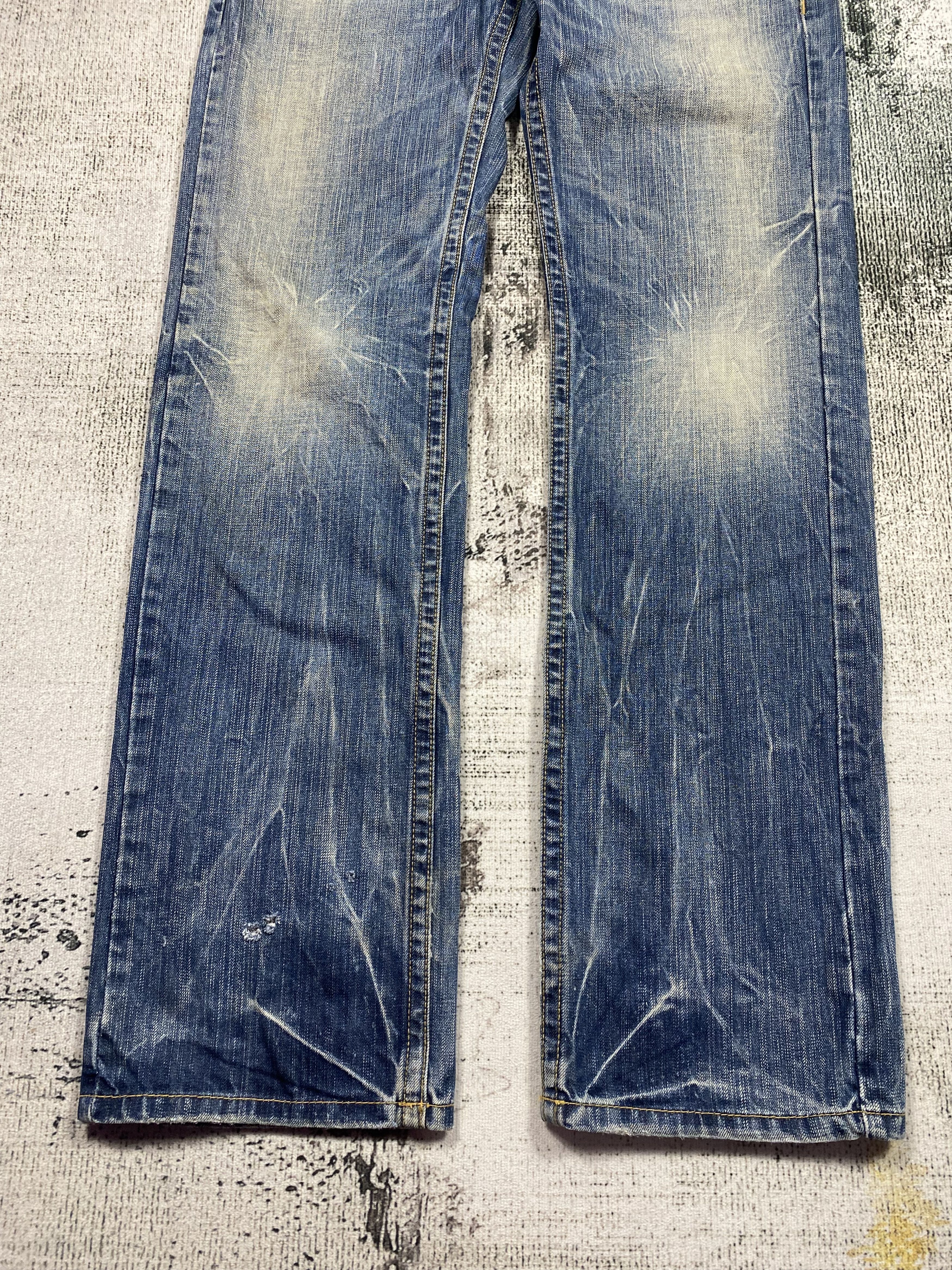 Japanese Brand SICKS💥Japanese Jeans Red Pepper & Denim Whiskers Distress Size US 32 / EU 48 - 4 Thumbnail
