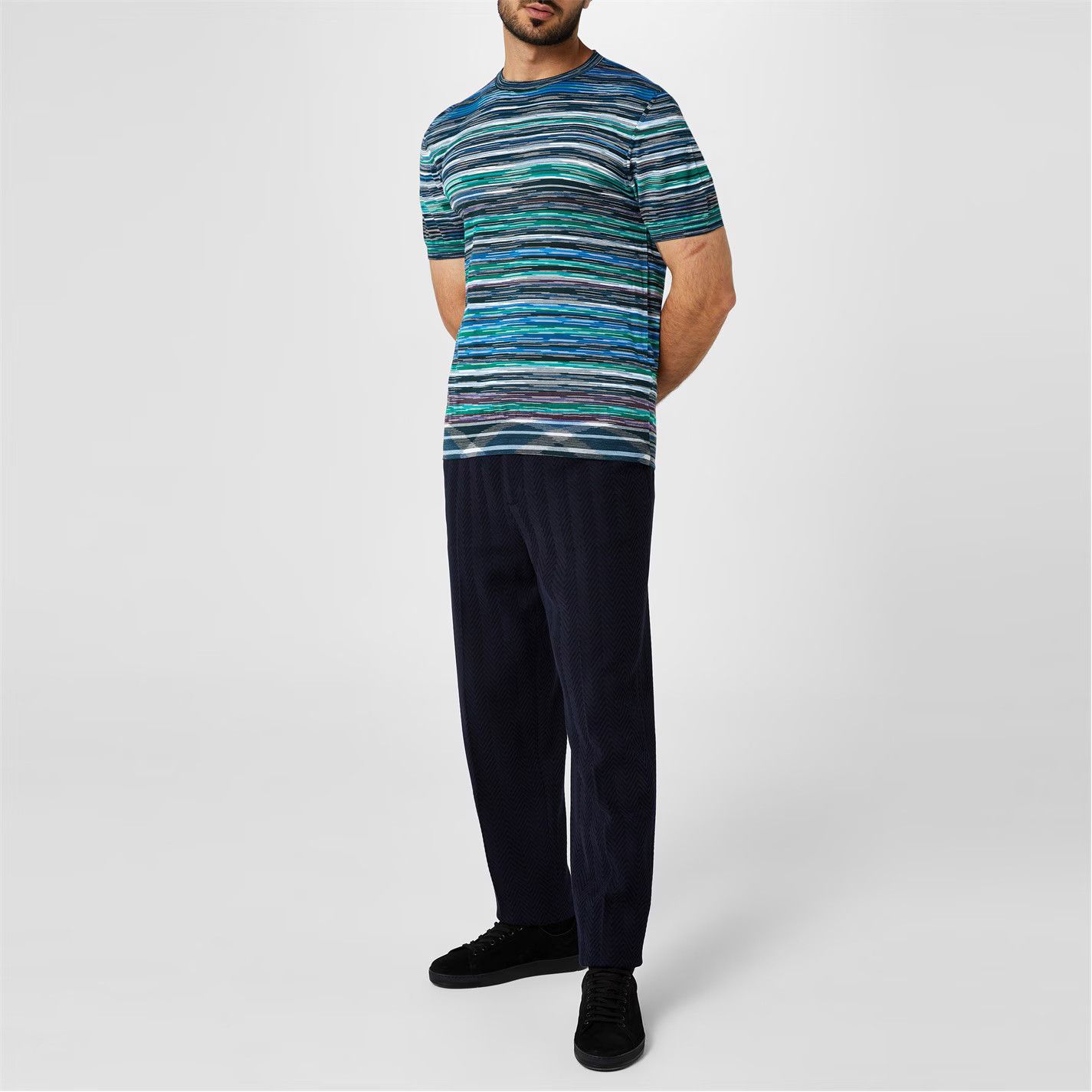 Missoni o1g2r1mq0426 Striped Crew T-Shirt in Multicolor Size US XL / EU 56 / 4 - 5 Thumbnail
