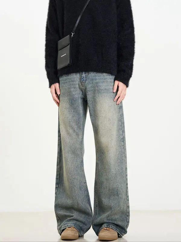 Japanese Brand Masaki x Juri Men's vintage washed distressed flared jeans Size US 32 / EU 48 - 6 Thumbnail