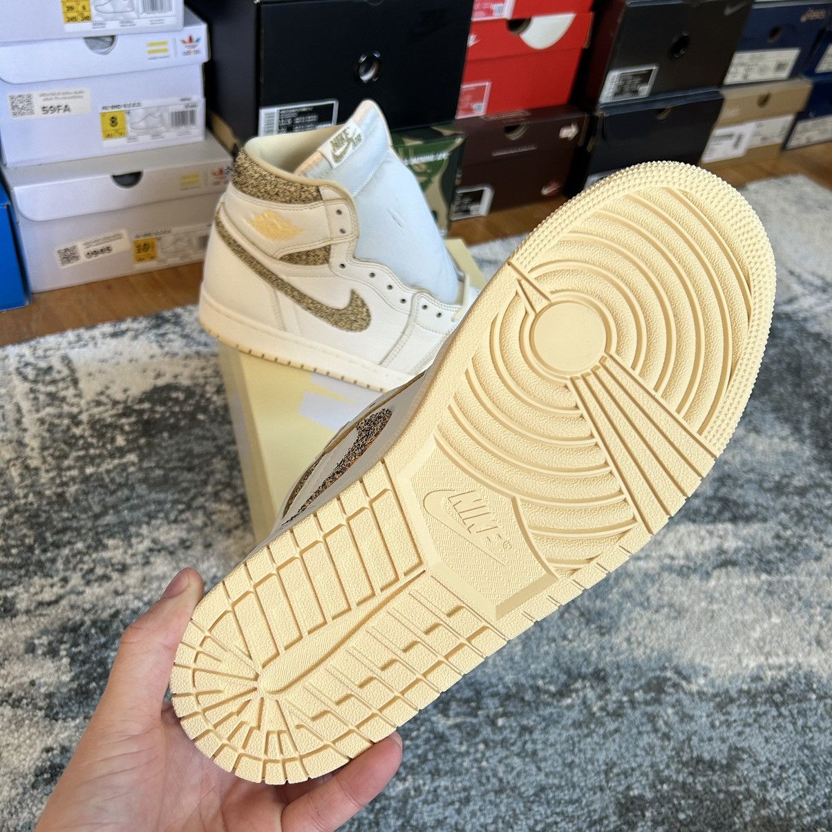 Jordan Brand × Nike AJ1 HiGH CRAFT ViBRATiONS OF NAiJA SAiL PALE VANiLLA CREAM Size US 9.5 / EU 42-43 - 13 Thumbnail
