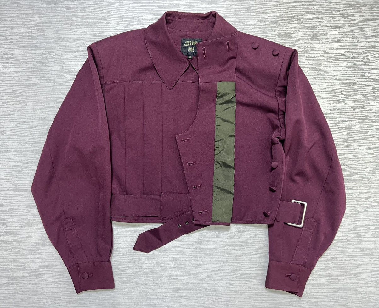 Jean Paul Gaultier 90s Jean Paul Gaultier - Military Belted Cropped Jacket Size S / US 4 / IT 40 - 3 Thumbnail