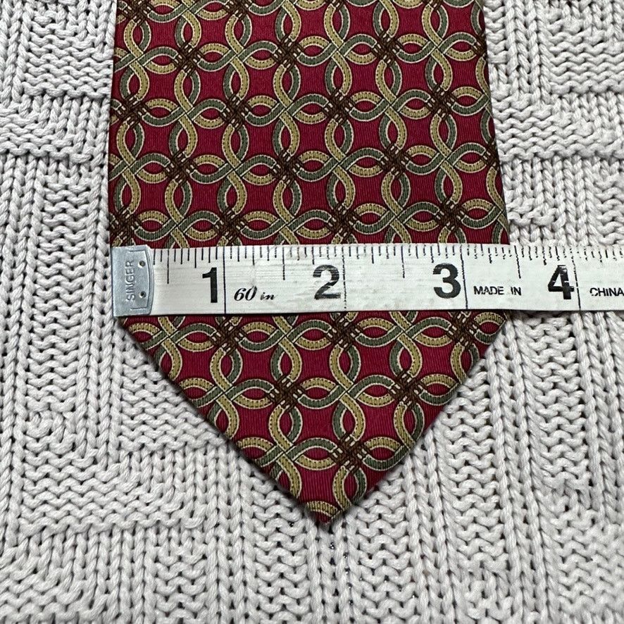 Barneys New York Barneys New York red interlocking rings geometric silk tie Size ONE SIZE - 5 Thumbnail