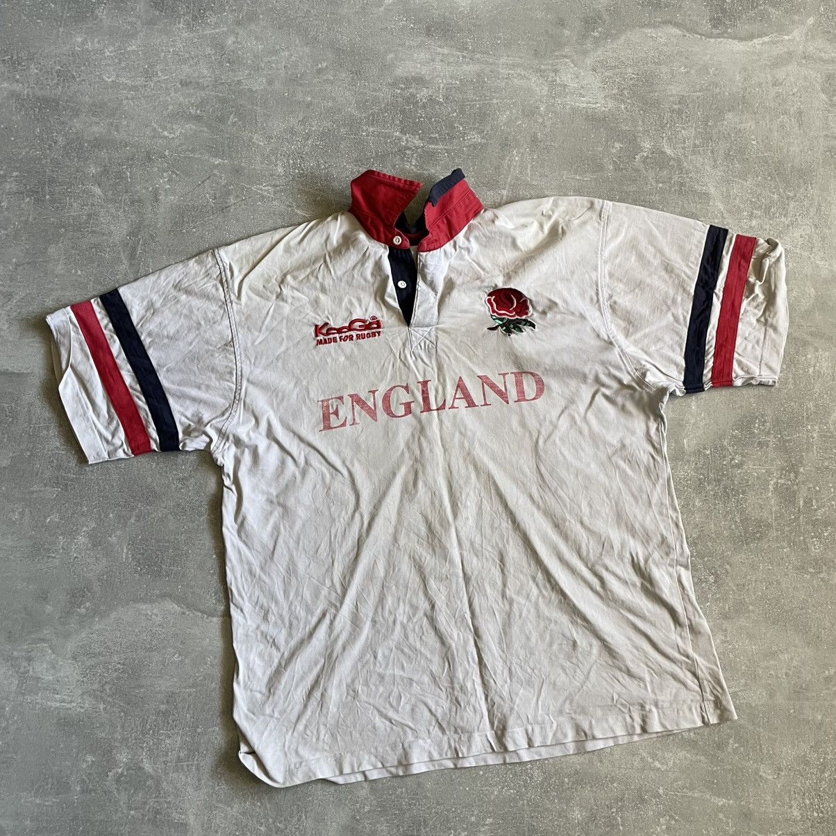 Vintage 🏈 90s ENGLAND 🏴󠁧󠁢󠁥󠁮󠁧󠁿 Blockore Rugby Jersey Polo KooGa shirt tee Size US XL / EU 56 / 4 - 1 Thumbnail