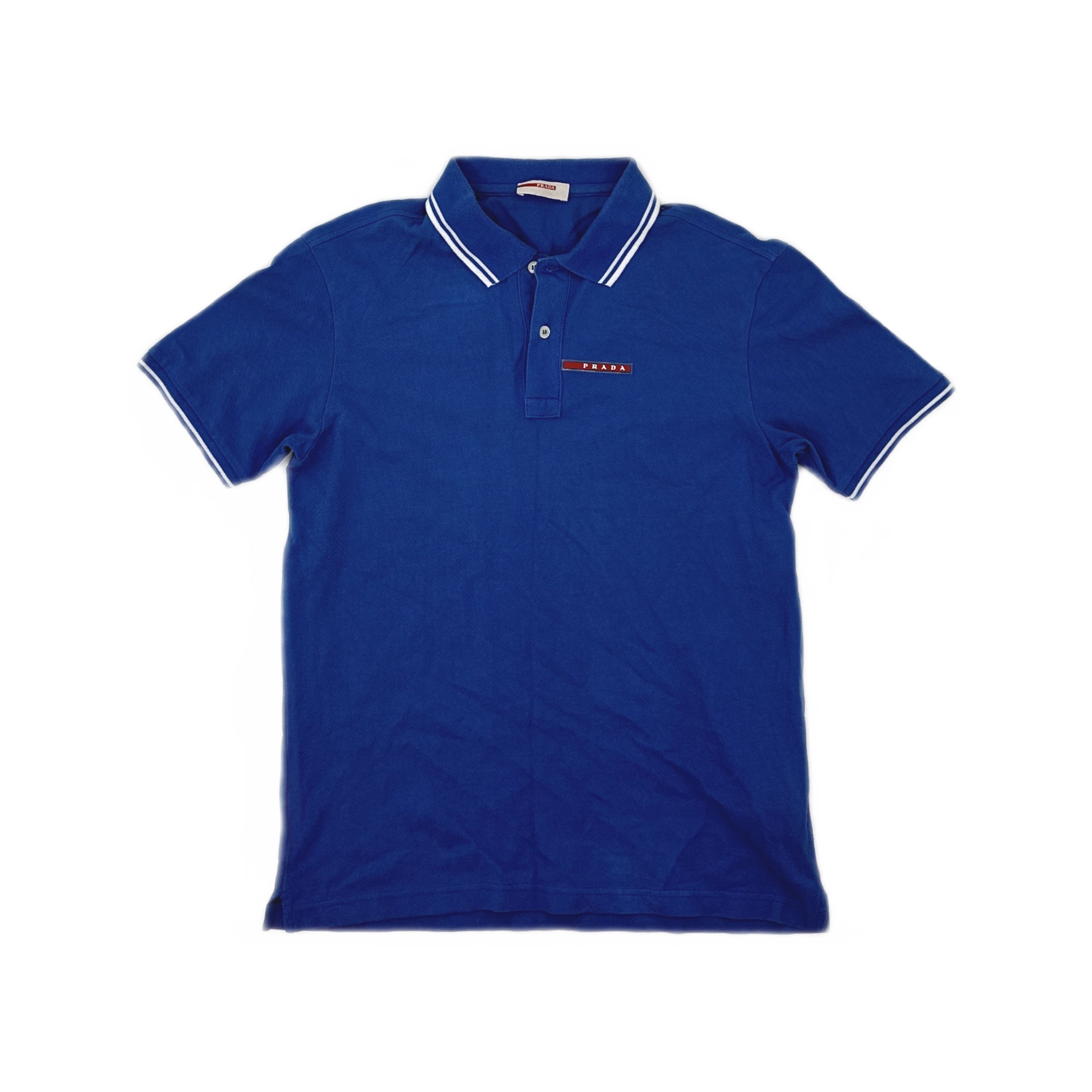 Prada Prada Logo Patch Polo Shirt Blue Size M Size US M / EU 48-50 / 2 - 1 Thumbnail