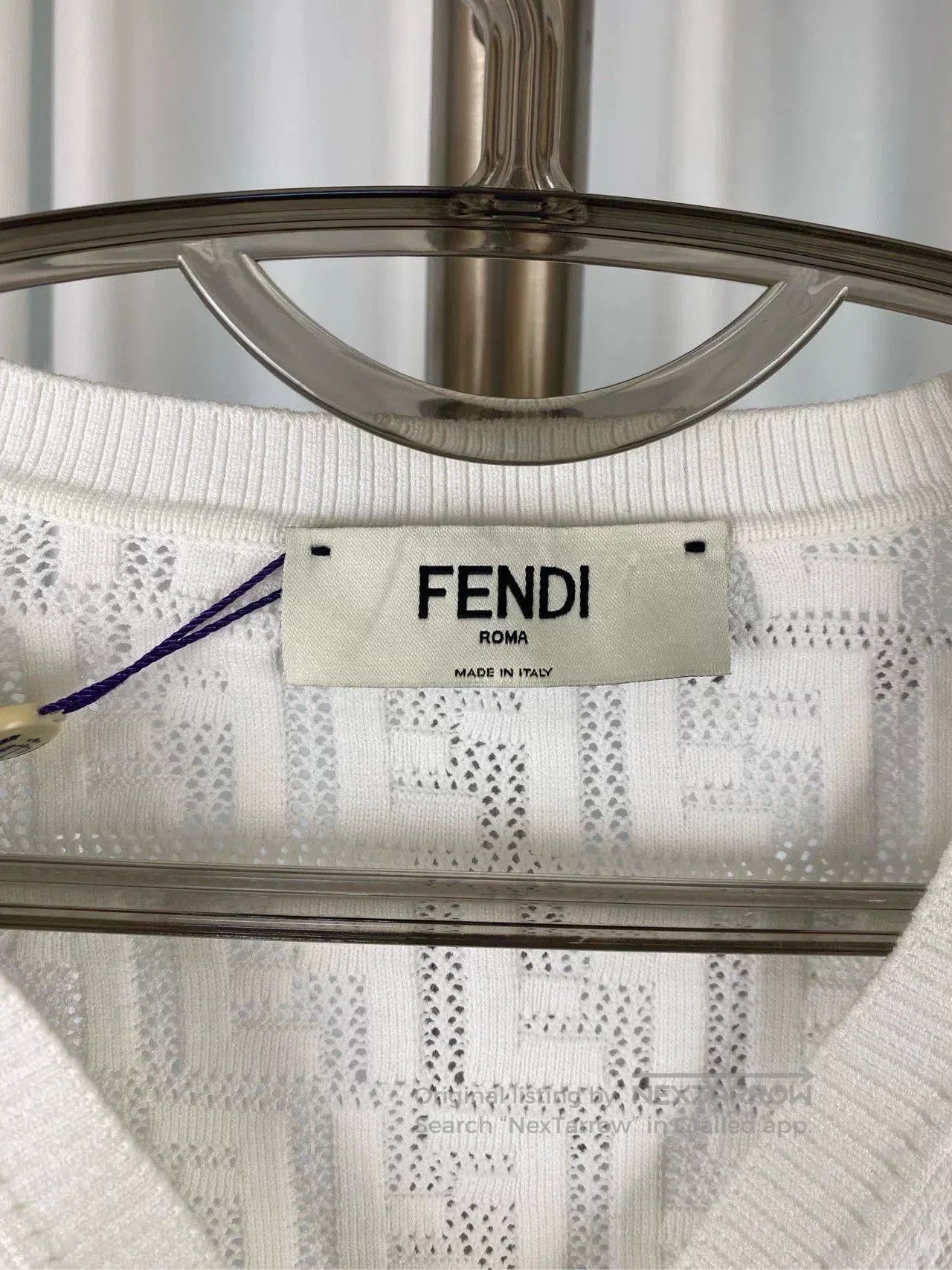 Fendi Fendi White Logo Knit Jacket SS23. Size US XS / EU 42 / 0 - 5 Thumbnail