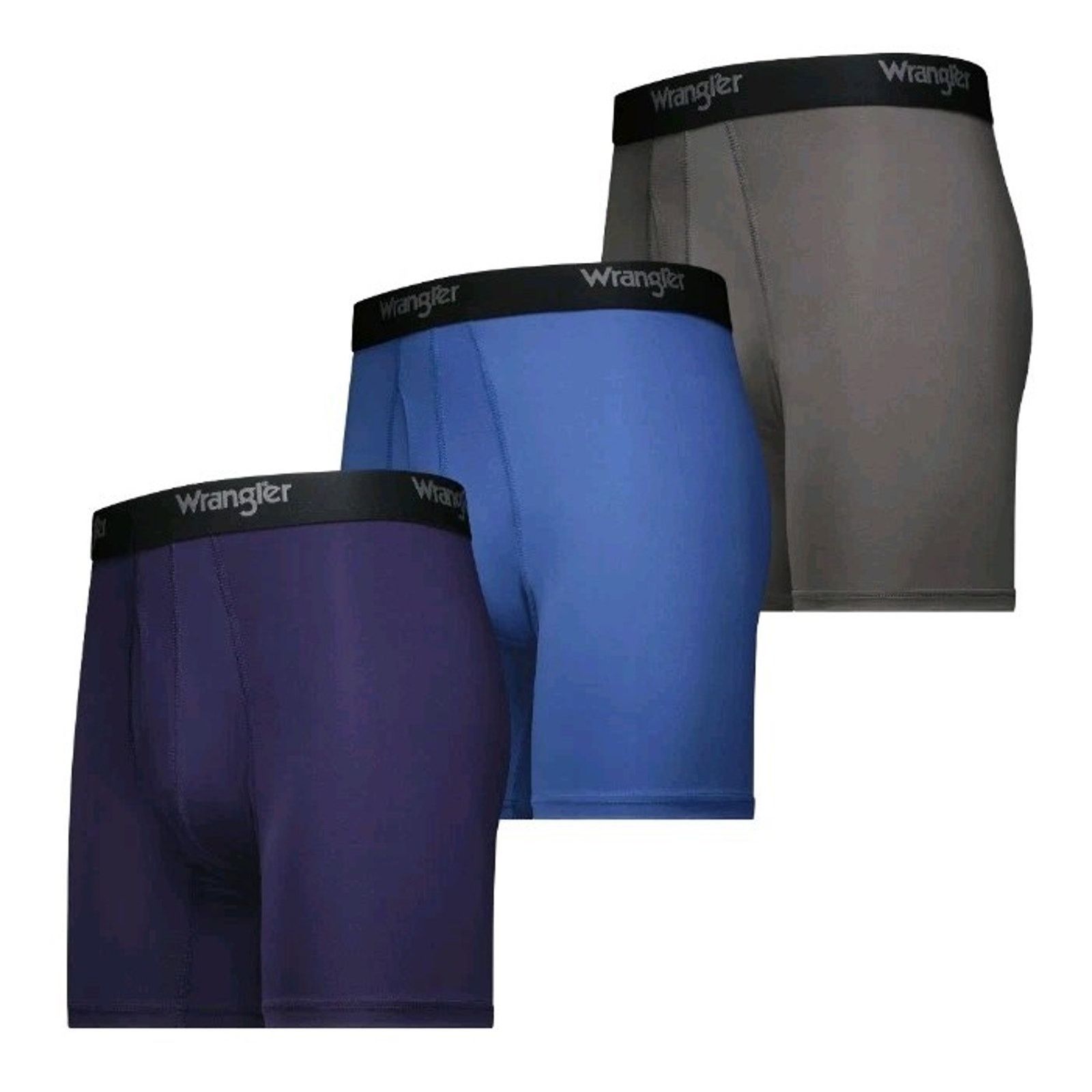 Wrangler Wrangler Men's Boxer Briefs Nylon 3 Pack Size L Assorted Size 36 - 3 Thumbnail