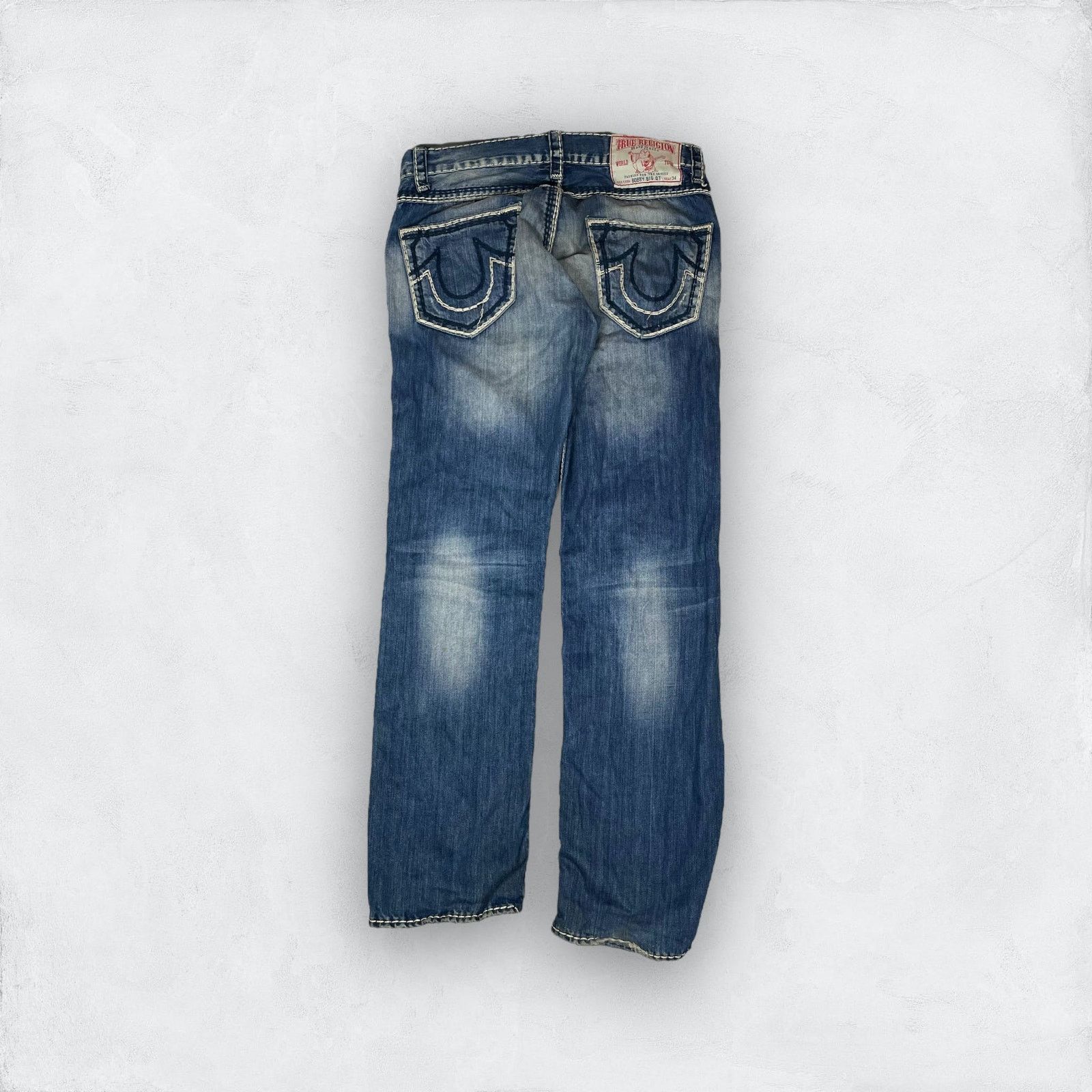 True Religion True Religion Bobby Big QT Men Blue Cotton Straight Jeans 33 Size US 33 - 1 Thumbnail