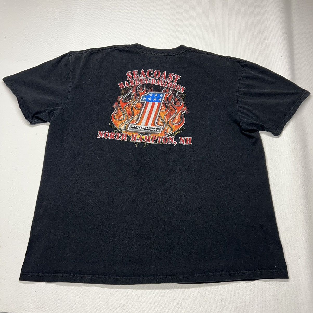 Harley Davidson × Vintage Harley Davidson Tee Shirt Black Biker Motorcycle Wings Flame Size US XXL / EU 58 / 5 - 12 Thumbnail