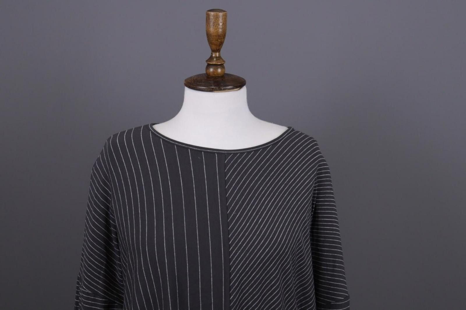 Oscar De La Renta Oska Brown Striped Relaxed Lagenlook Tunic Dress Size 2 Size XS / US 0-2 / IT 36-38 - 3 Thumbnail