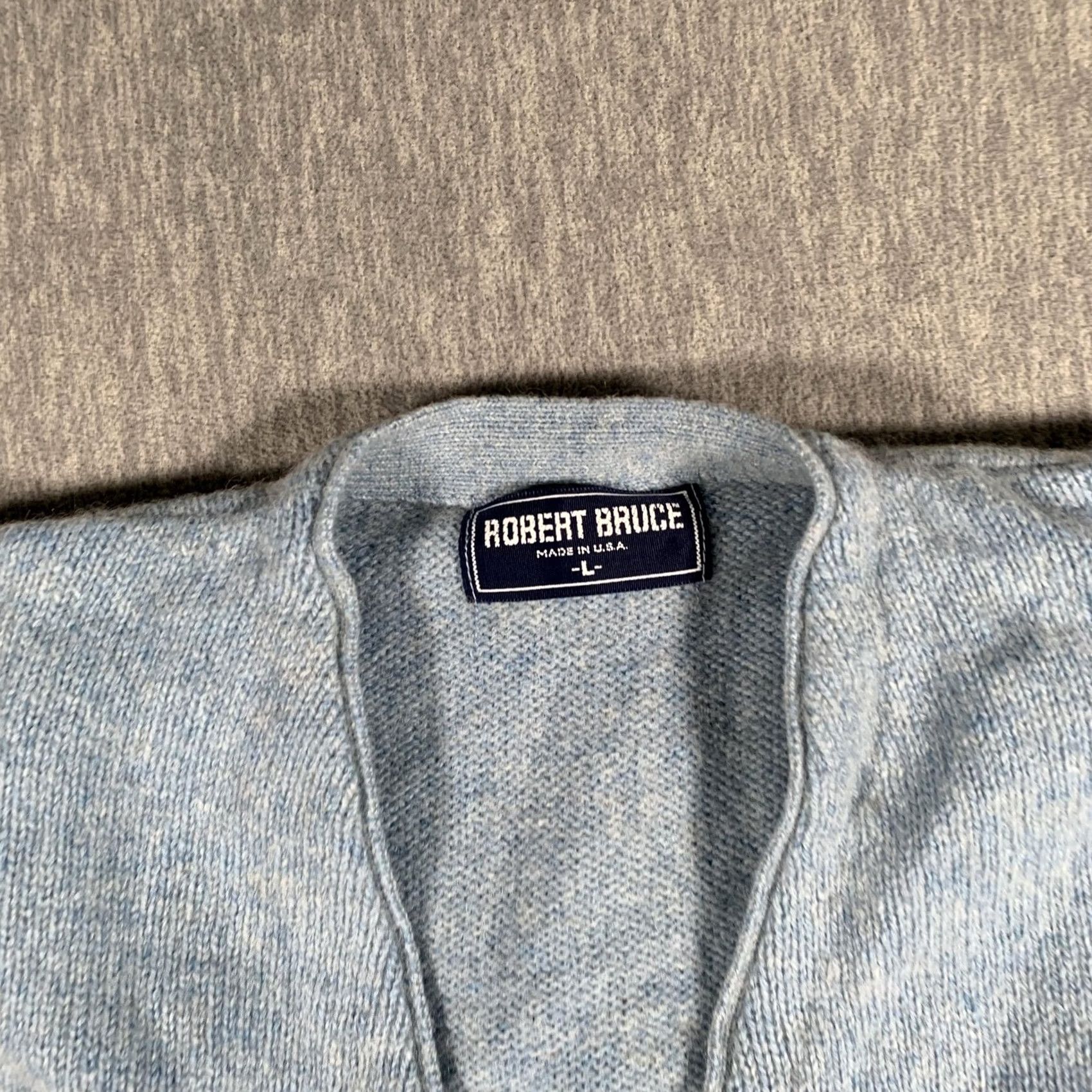 Vintage VINTAGE Robert Bruce Sweater Vest Mens Large Light Blue Knit Button Front Made USA Size US L / EU 52-54 / 3 - 4 Thumbnail