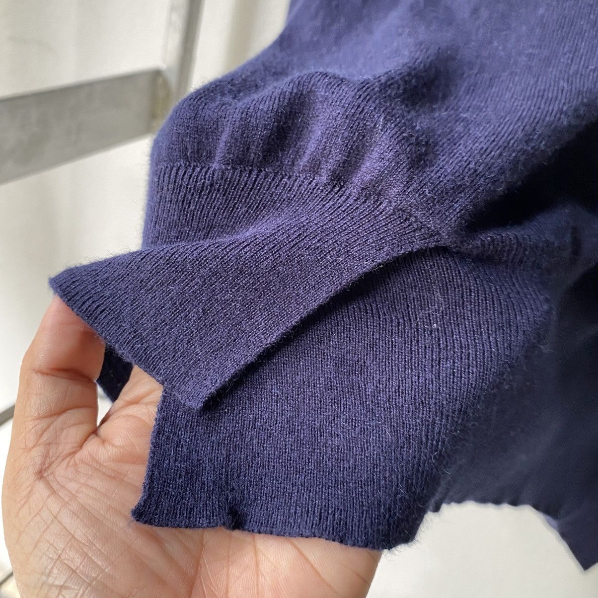 Zucca Zucca Navy Blue V-Neck Knit Sweater Size M / US 6-8 / IT 42-44 - 4 Thumbnail