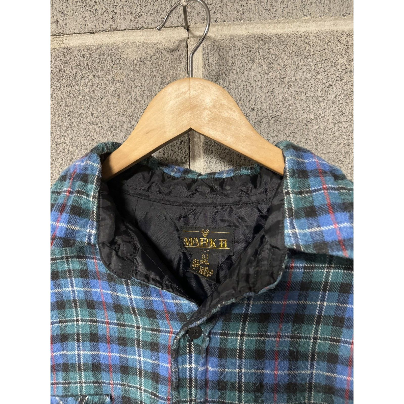 Vintage 90s Faded Blue Plaid Quilted Lined Skater Flannel ERD Grunge Size US L / EU 52-54 / 3 - 5 Thumbnail