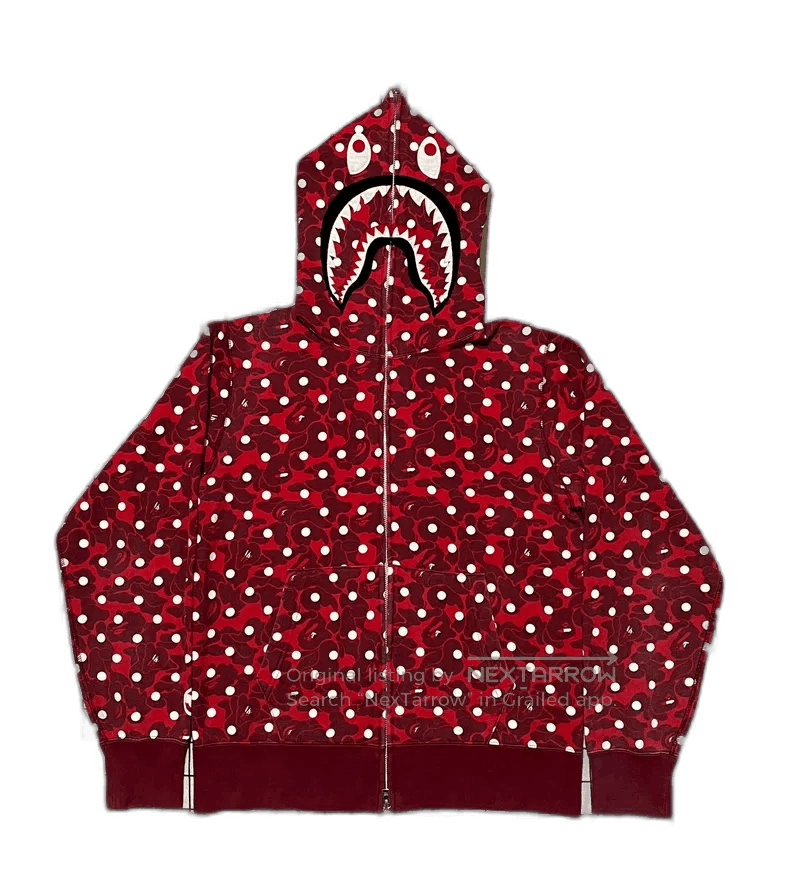 Bape Bape Red Camouflage Shark Hoodie Jacket. Size US M / EU 48-50 / 2 - 1 Thumbnail