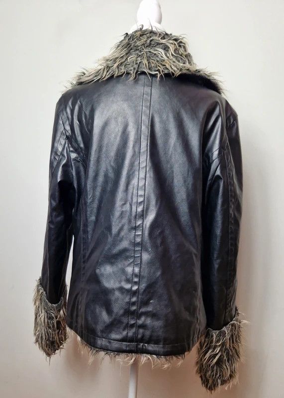Japanese Brand Vintage faux fur leather jacket Avant garde y2k japan Size L / US 10 / IT 46 - 4 Thumbnail