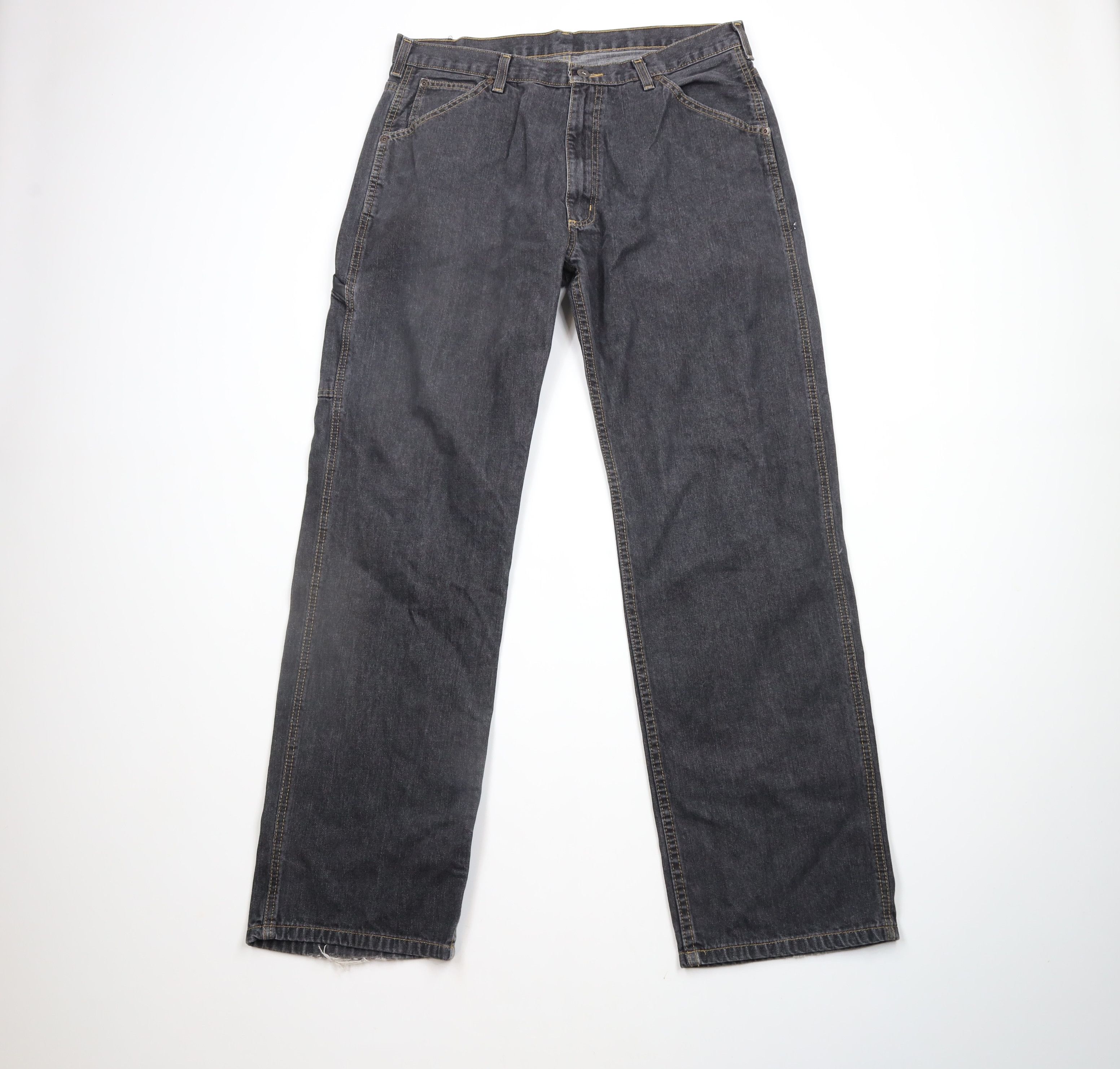 Ralph Lauren × Vintage Vintage 90s Ralph Lauren Out Wide Leg Carpenter Jeans Black Size US 34 / EU 50 - 1 Thumbnail