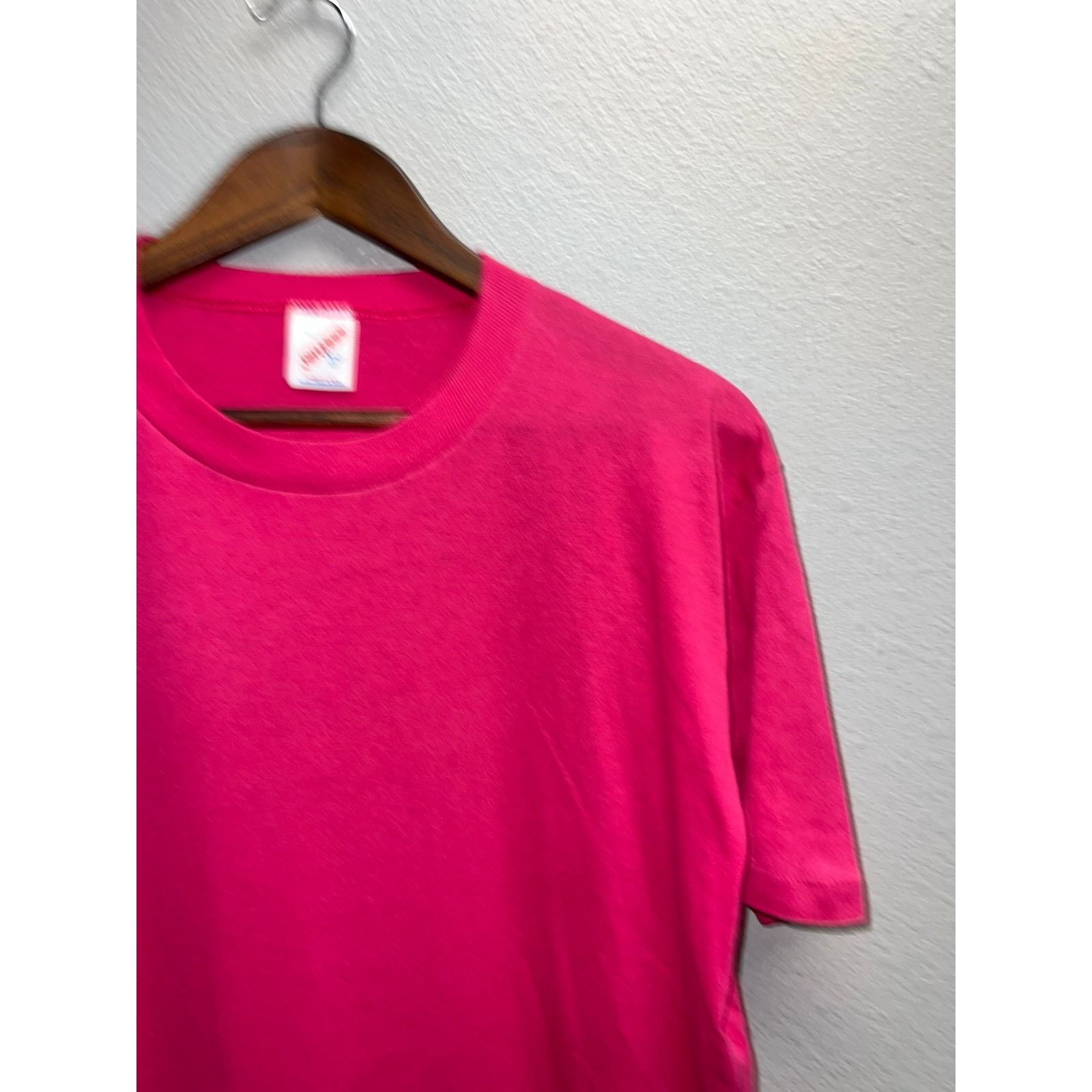 Jerzees 90s Vintage Jerzees USA Made Pink Blank Short Sleeve Shirt L Size US L / EU 52-54 / 3 - 2 Thumbnail