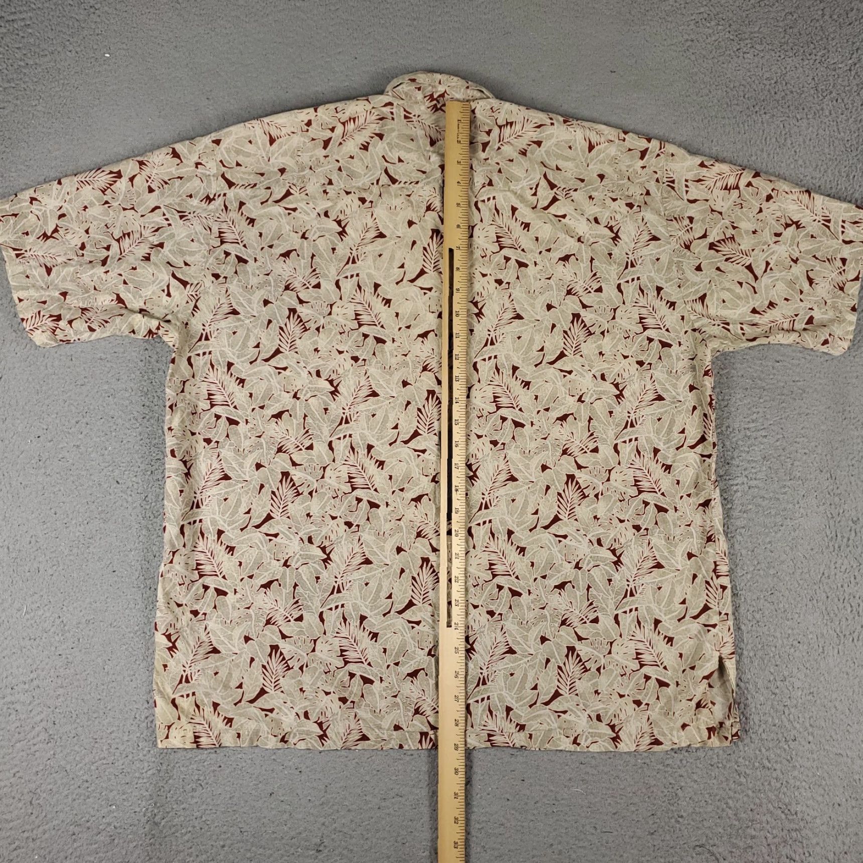 Tori Richard Tori Richard Hawaiian Shirt Button-Up Mens XL Beige Leaf Print Short Sleeve Casual Aloha Size US XL / EU 56 / 4 - 4 Thumbnail