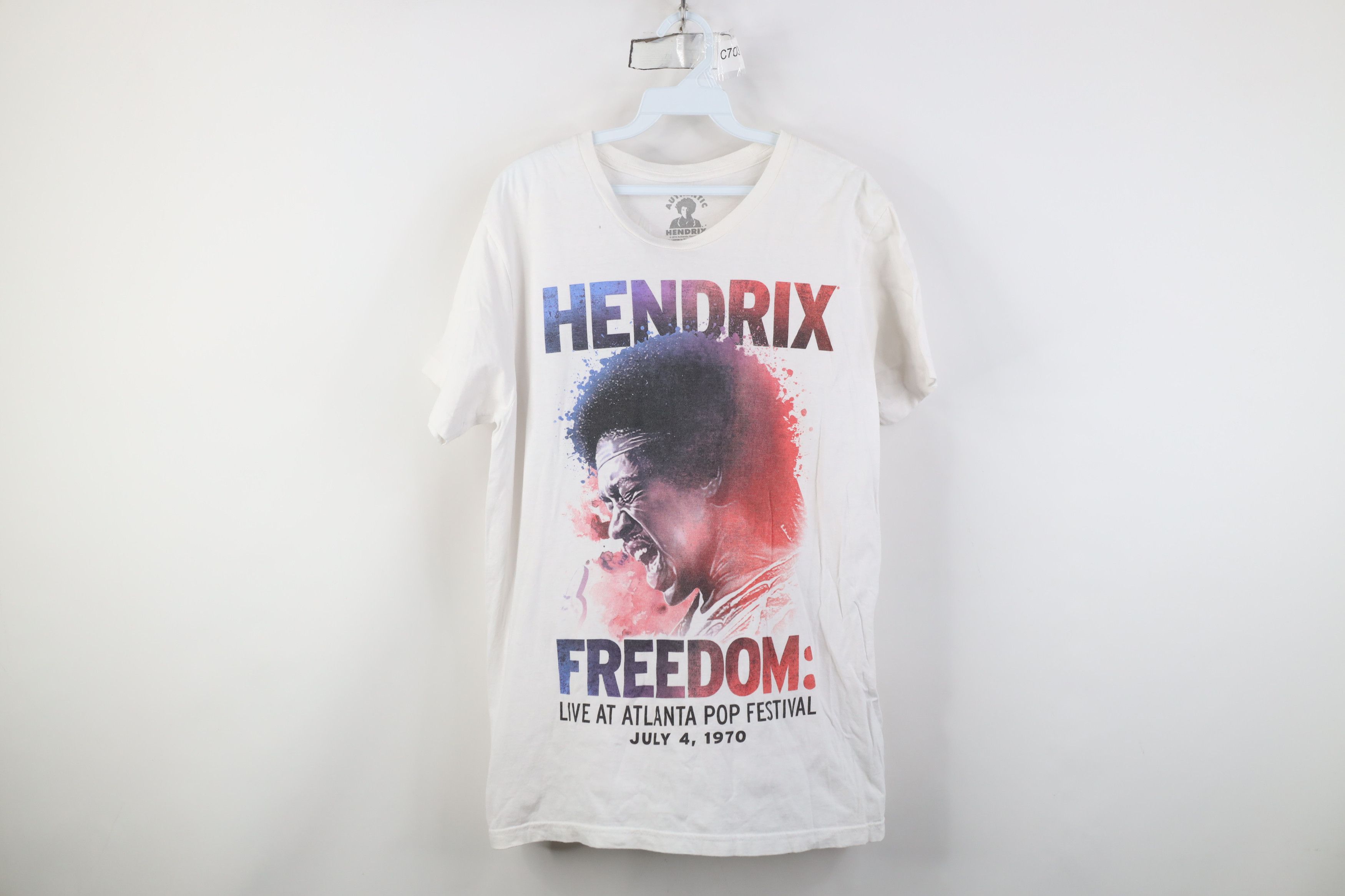 Vintage Retro Y2K 1970 Atlanta Pop Festival Jimi Hendrix T-Shirt Size M / US 6-8 / IT 42-44 - 1 Thumbnail