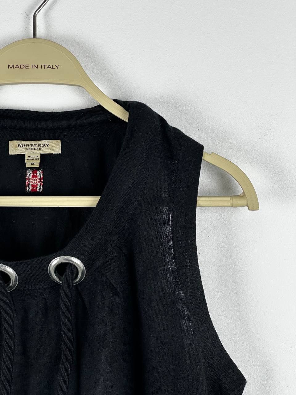 Burberry × Designer × Vintage Burberry Vintage Wool Tank Top Opium Black Size M / US 6-8 / IT 42-44 - 5 Thumbnail