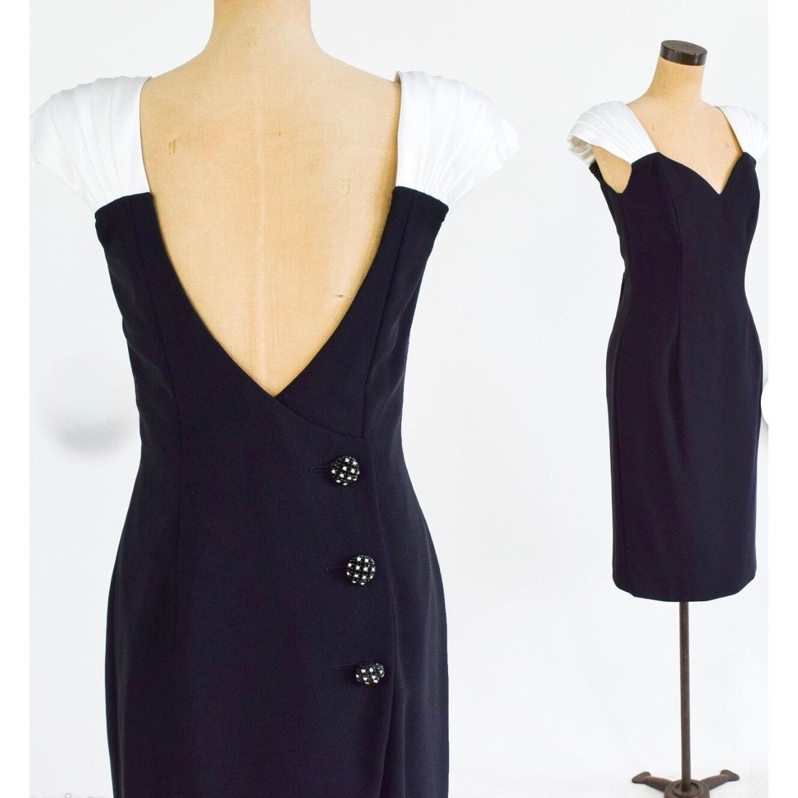 Vintage Vintage Cache Morton Myles Black Cream Formal Dress Small Size M / US 6-8 / IT 42-44 - 1 Thumbnail