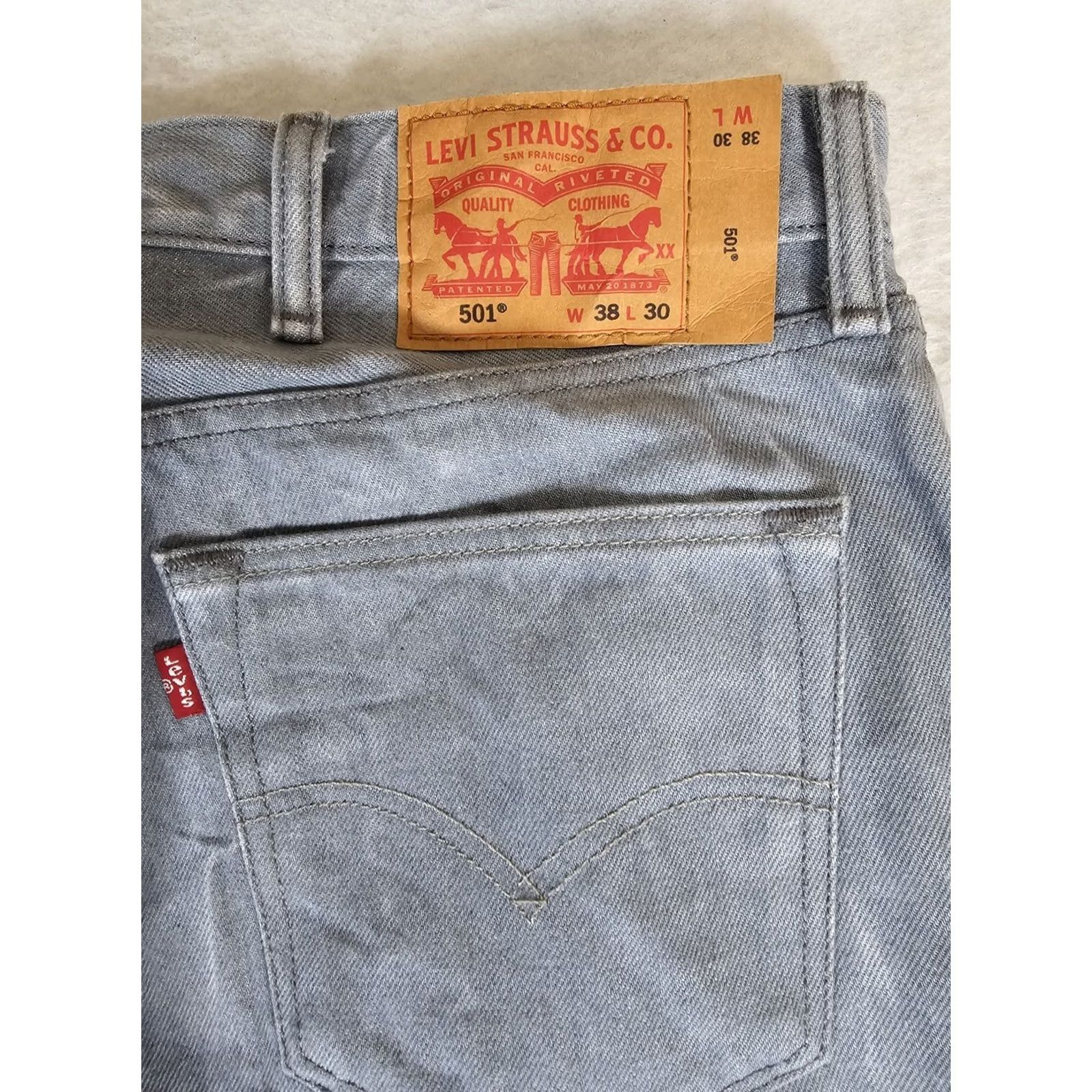 Levi's Vintage Levi's 501 Jeans Straight Leg Button Fly Denim Jeans Gray Mens 38x30 Retro 90s Regular Fit Size US 38 / EU 54 - 6 Thumbnail