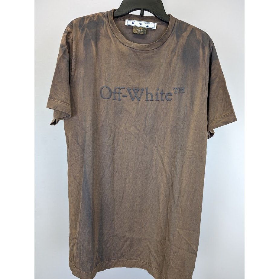 Off-White o1rshd1 Bookish Laund Slim Short Sleeve T-Shirt in Brown Size US L / EU 52-54 / 3 - 4 Thumbnail