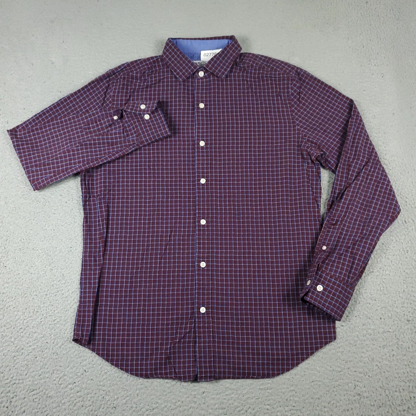 Nautica Nautica Button-Up Shirt Mens Size Medium Purple Plaid Long Sleeve Casual Size US M / EU 48-50 / 2 - 2 Thumbnail