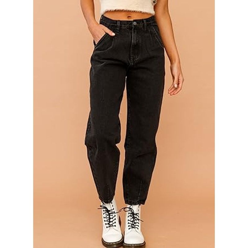 Other EVALESS Womens Baggy Jeans High Waisted Stretchy pants Size 32" / US 10 / IT 46 - 3 Thumbnail