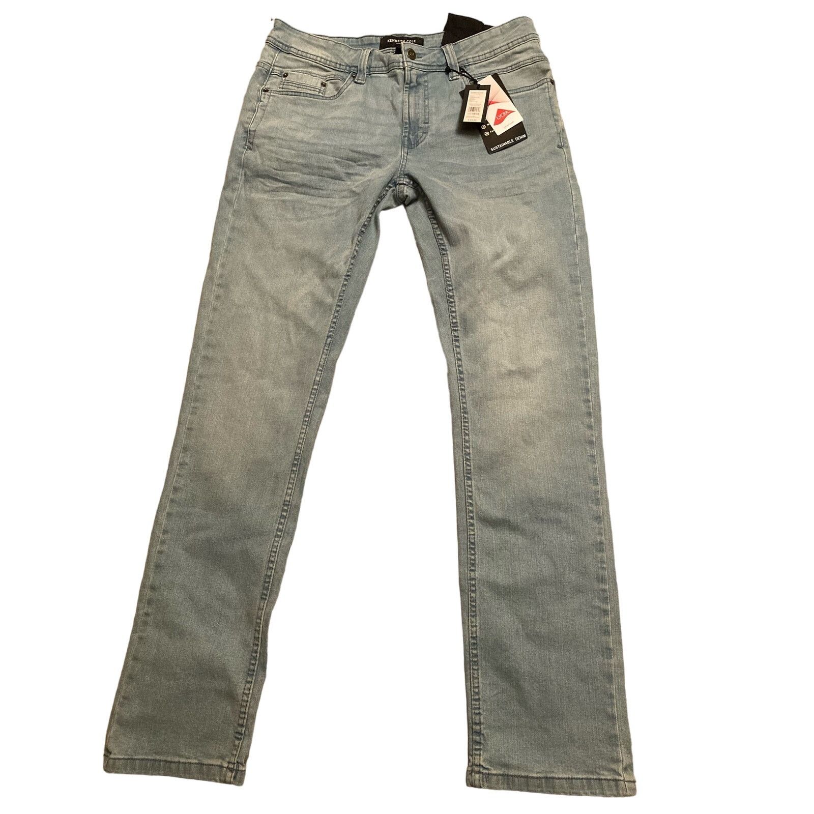 Kenneth Cole NWT Kenneth Cole Mens Slim Fit Light Wash Jeans Size 32x32 Size US 32 / EU 48 - 1 Thumbnail