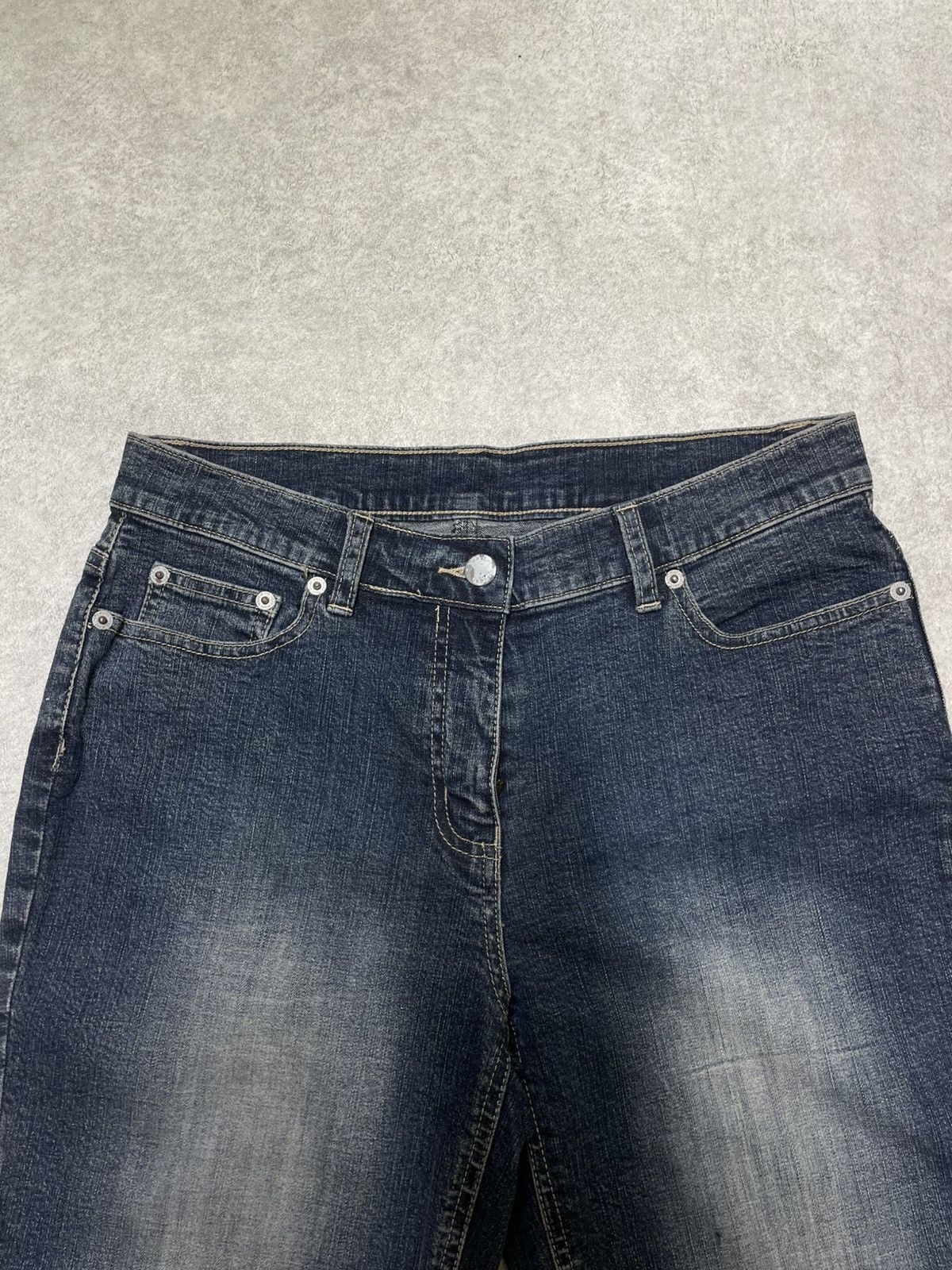 If Six Was Nine × Le Grande Bleu (L.G.B.) × Tornado Mart Skull Y2K Flare Jeans With Ornate Threadwork — Think LGB Size US 32 / EU 48 - 7 Thumbnail