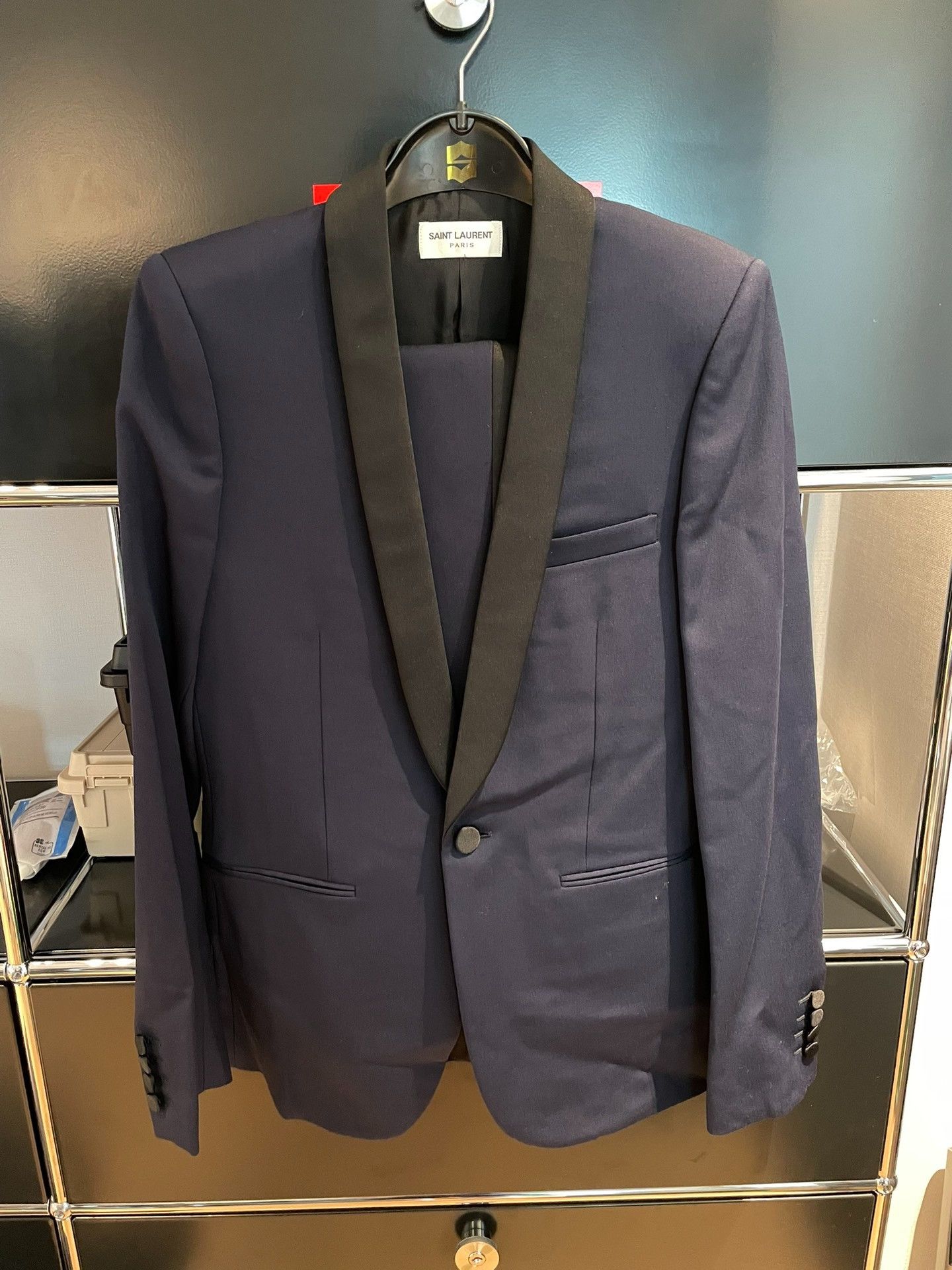 Saint Laurent Paris Saint Laurent Dark Blue Suit Size US S / EU 44-46 / 1 - 1 Thumbnail