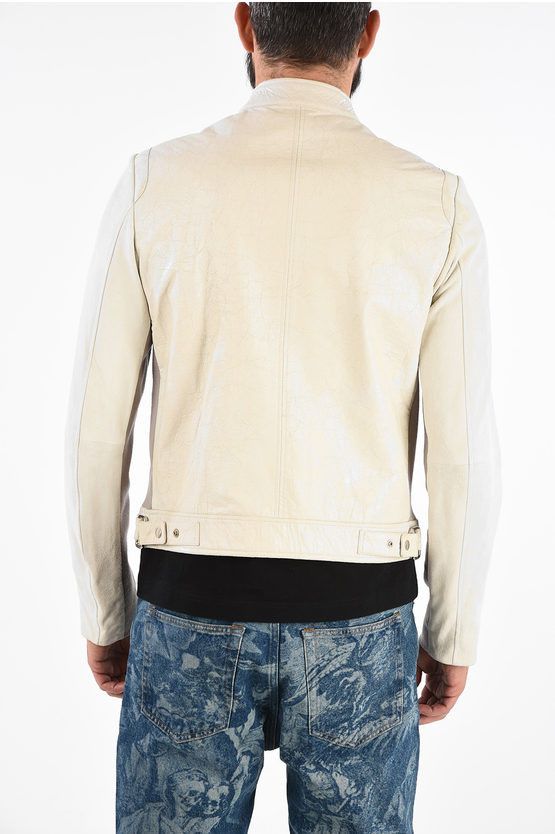 Diesel Diesel Black Gold Suede Leather Vintage Effect Chrome Jacket Size US M / EU 48-50 / 2 - 2 Thumbnail