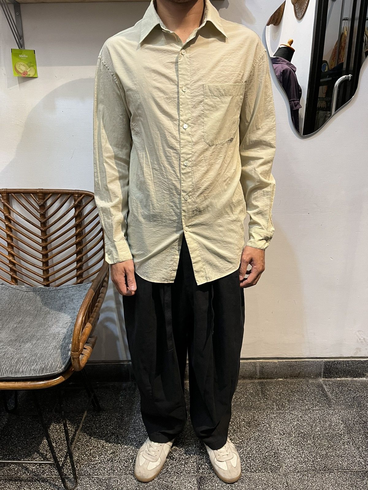 Lemaire Lemaire, Reguler Tissue Shirt Beige XS/S Size US XS / EU 42 / 0 - 2 Thumbnail