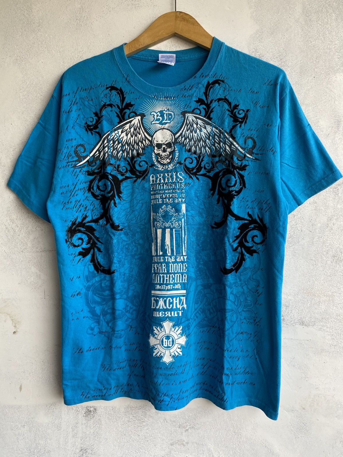 Japanese Brand Poem Skull Velvet Axxis Pantherus Tee Size US L / EU 52-54 / 3 - 1 Thumbnail